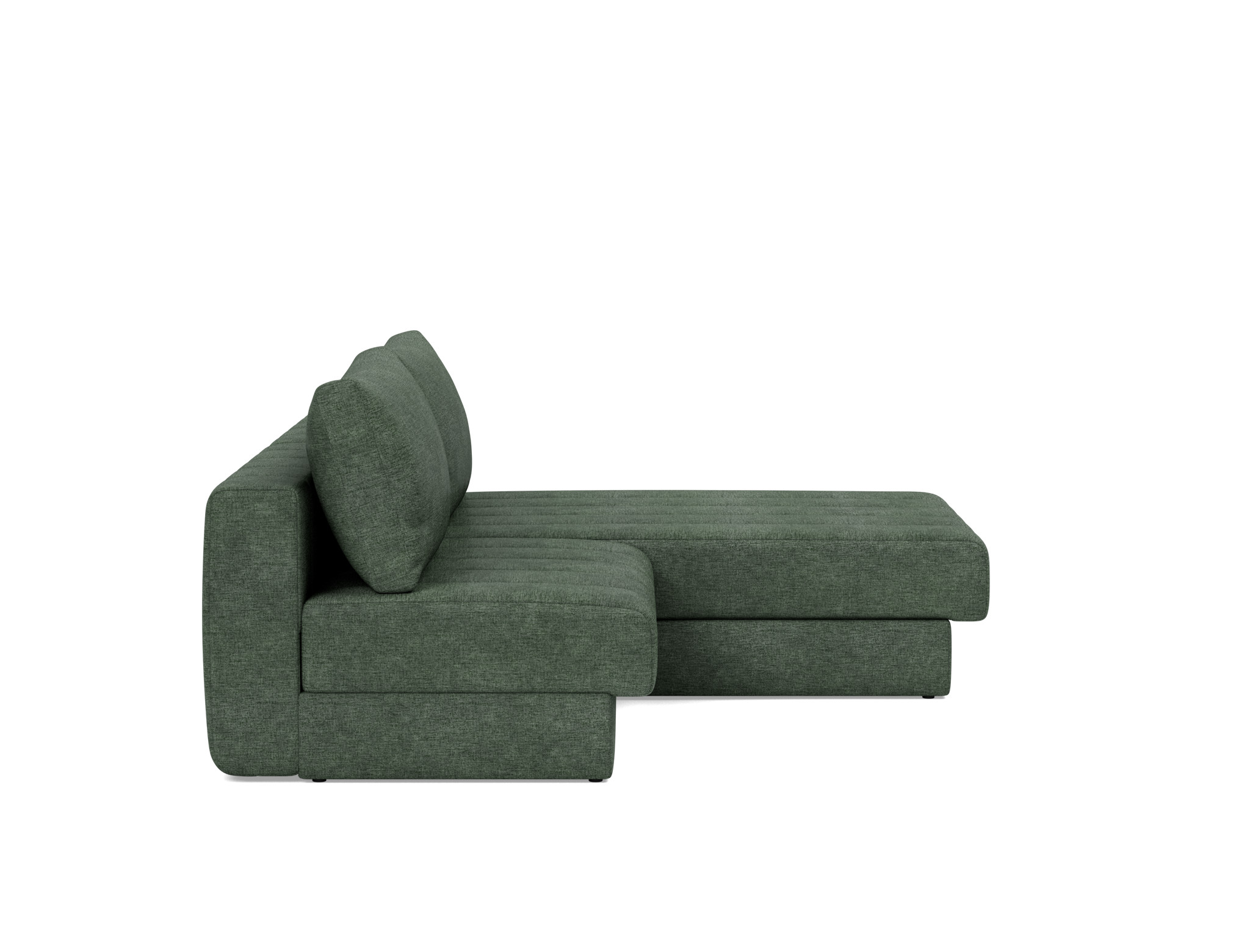 Schlafsofa Akello mit Chaiselongue Flachgewebe Avella 281-Pine-Green
