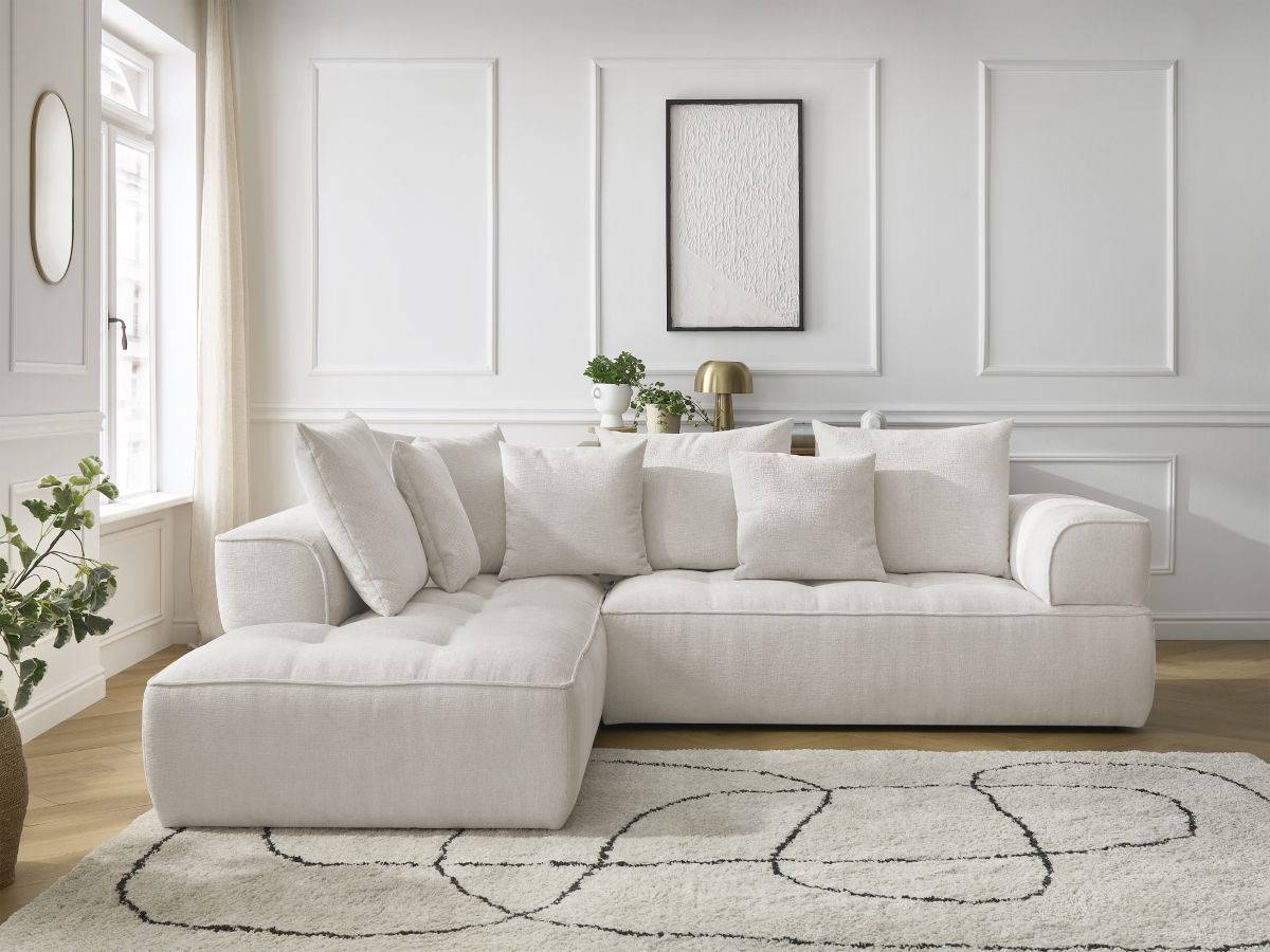 Bobochic Whesley Ecksofa Stoff Beige Ecke links