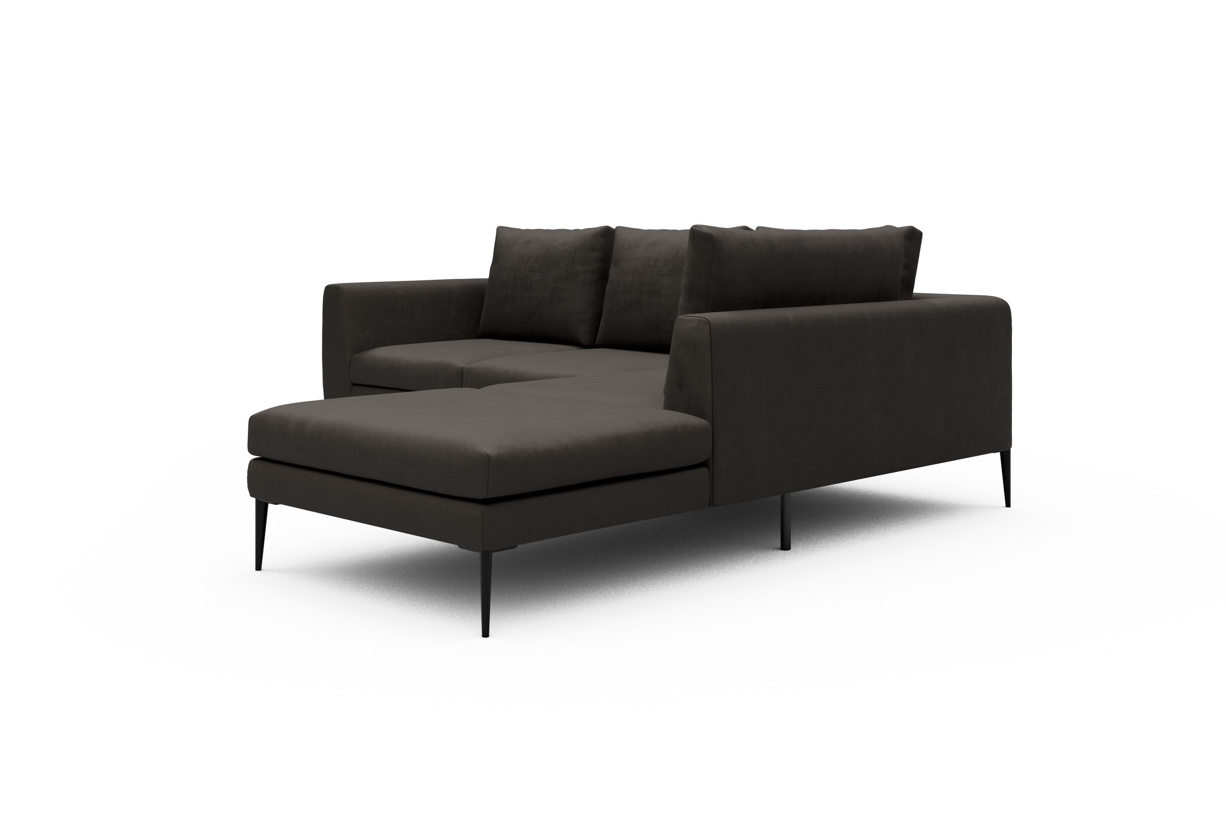 Ecksofa Paul Relax-Ecke rechts mit 2-Sitzer Cordufine-Taupe
