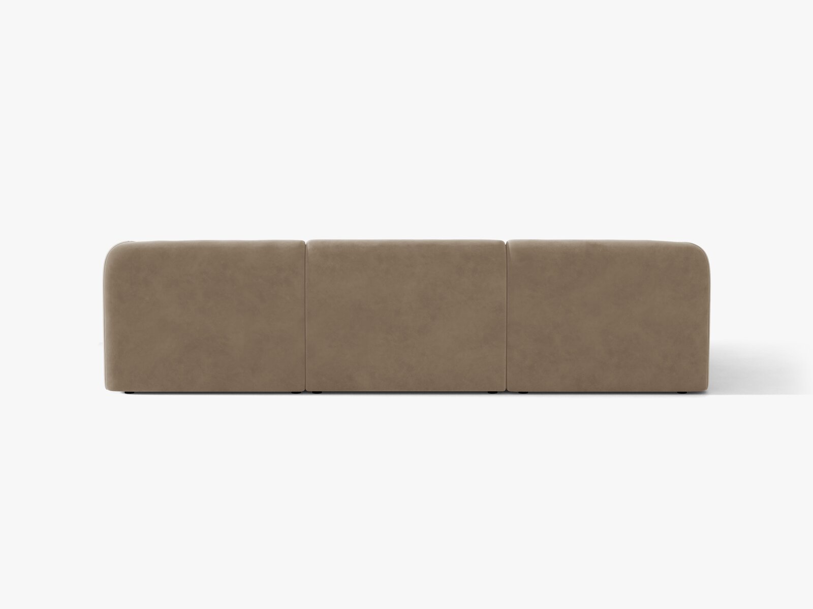 Micadoni Ecksofa Miley 4-Sitzer Links Samt Bluvel Cappuccino