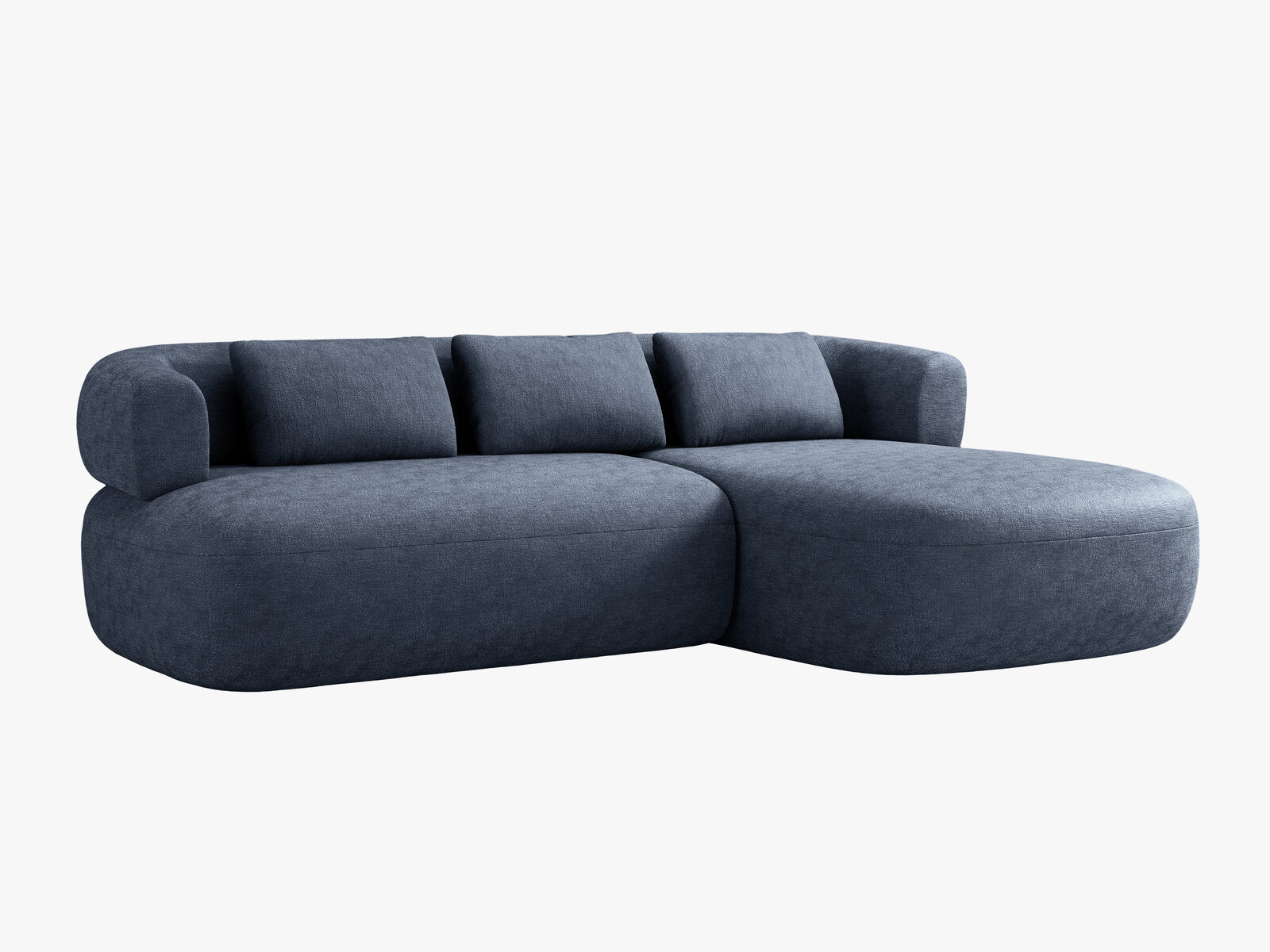 Micadoni 5-Sitzer Ecksofa Jenny Rechts Chenille Perfect Harmony Dunkelblau