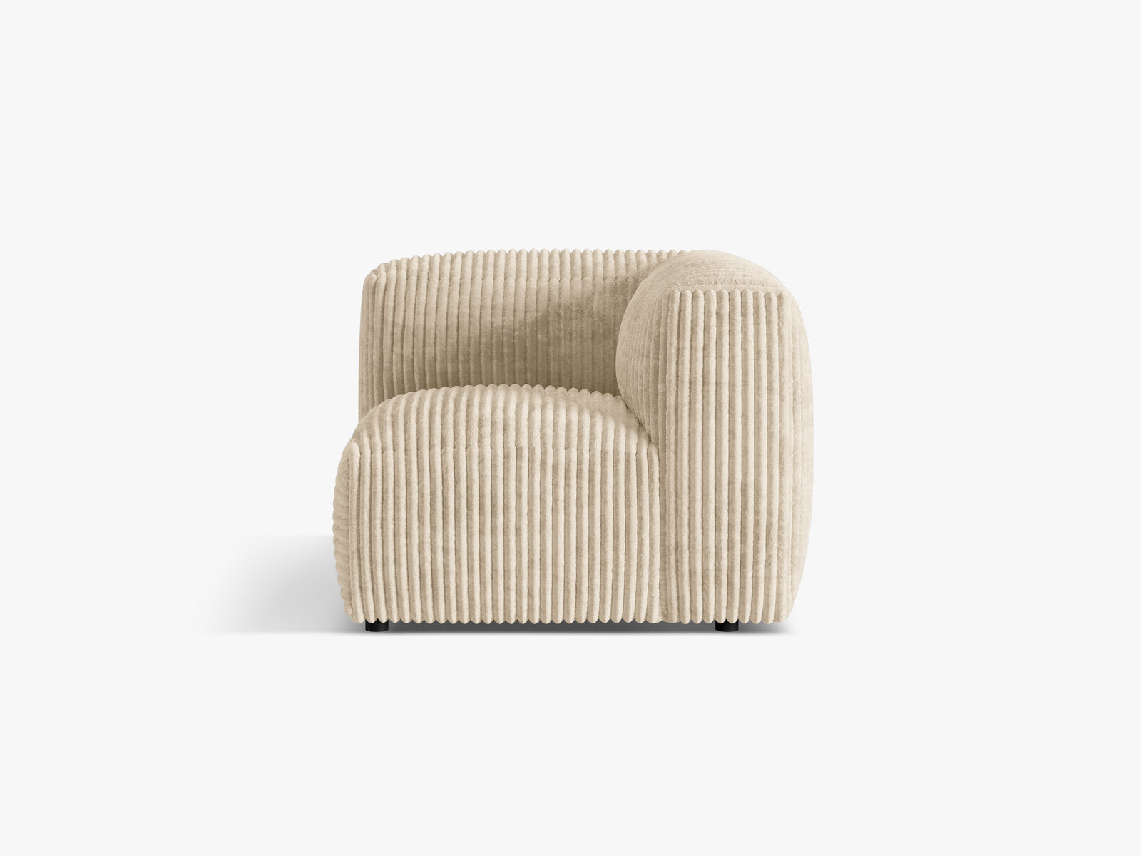 Micadoni Eckmodul Martina 1-Sitzer Klein Kord Tilia Helles Beige
