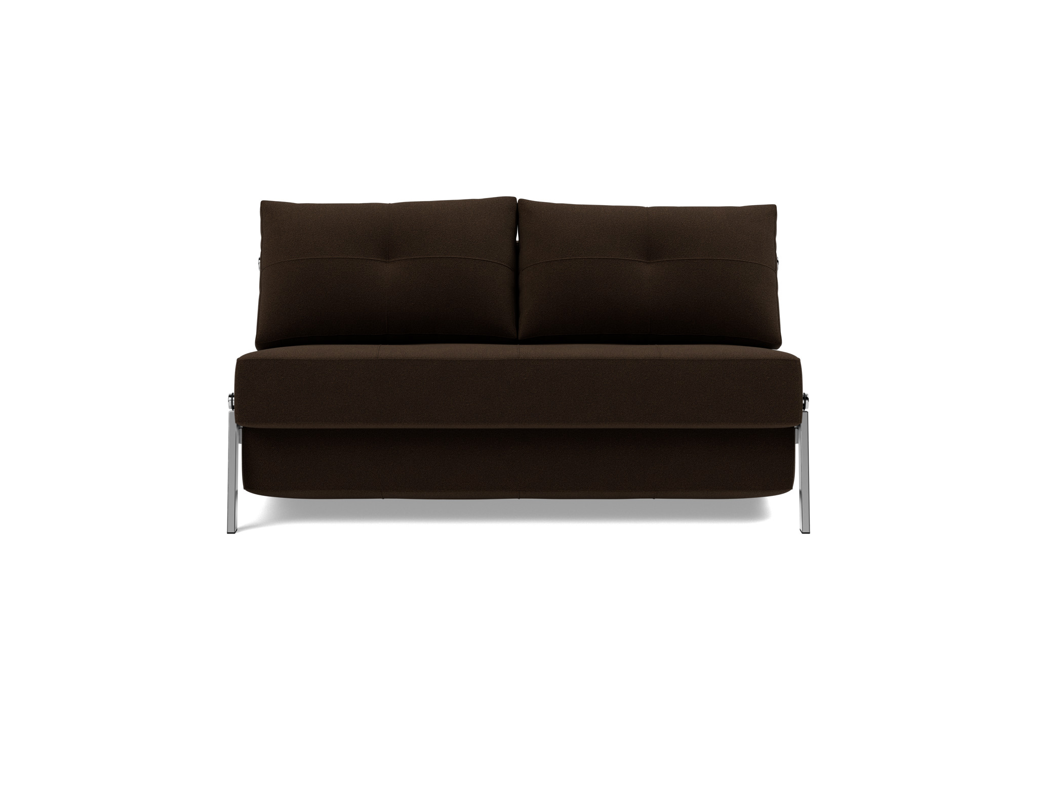 Schlafsofa Cubed 140 Strukturierter Stoff Taura 358-Chocco Beine Chrom