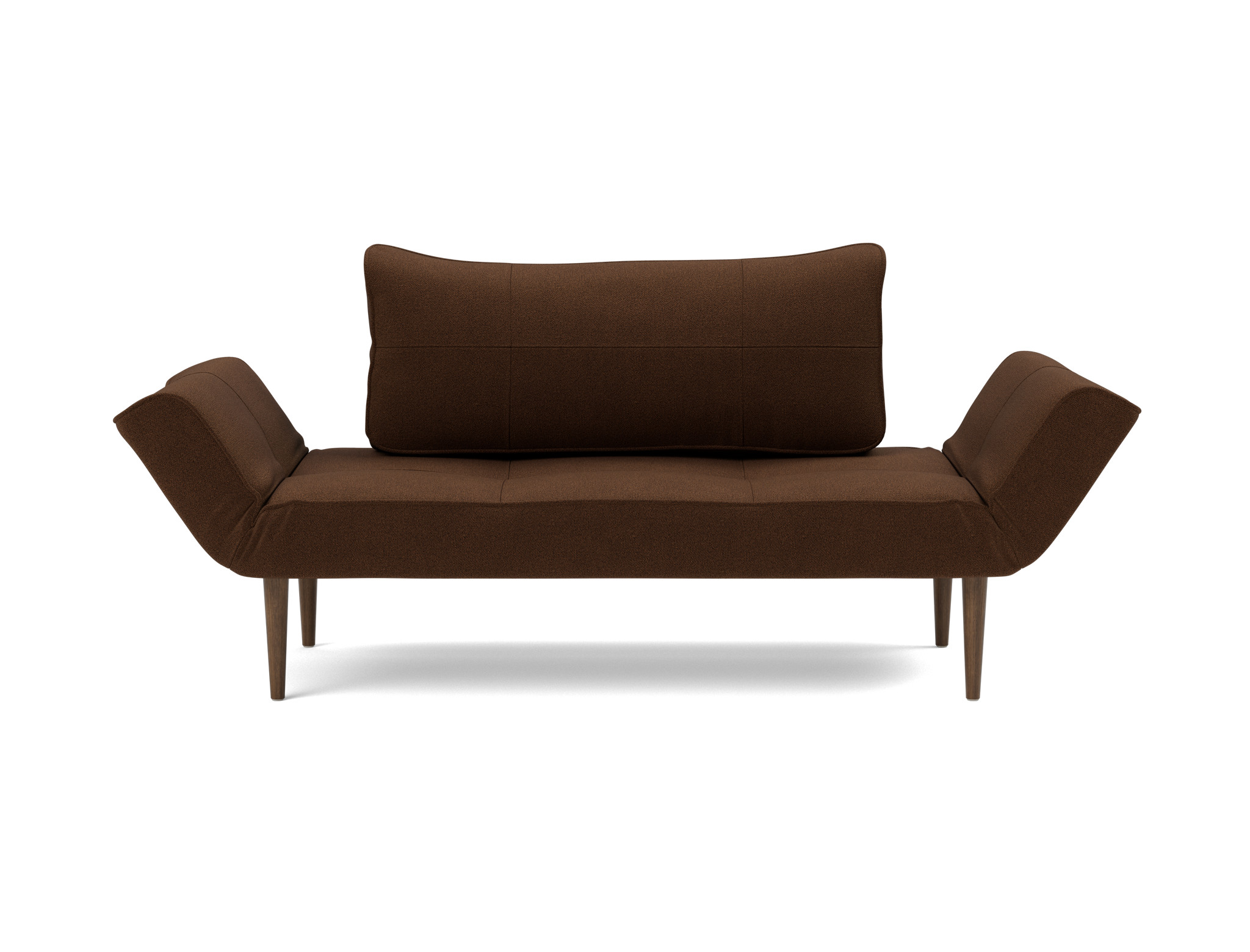 Tagesbett Zeal Strukturierter Stoff Taura 359-Cappuccino Beine Styletto Eiche dunkel