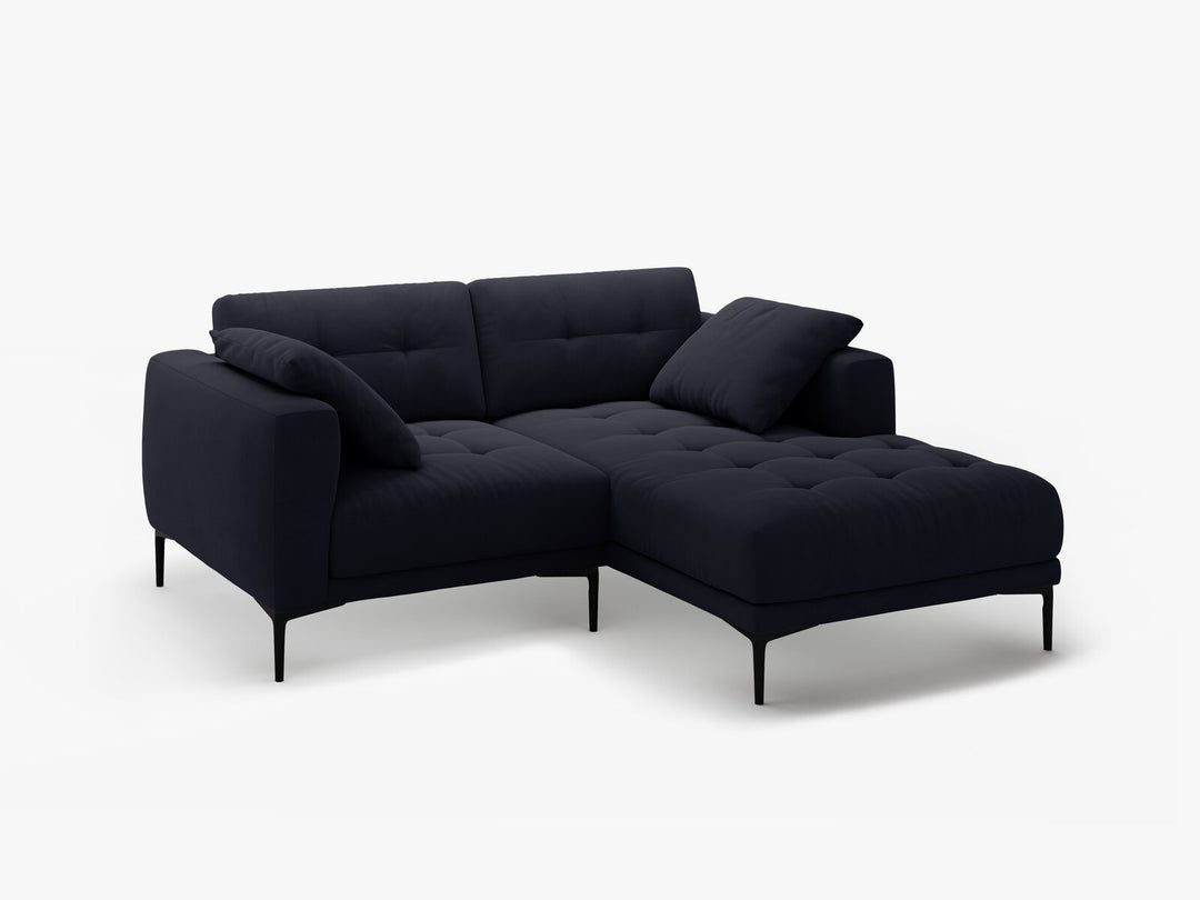 Micadoni Ecksofa Bemy 2-Sitzer Rechts Samt Königsblau