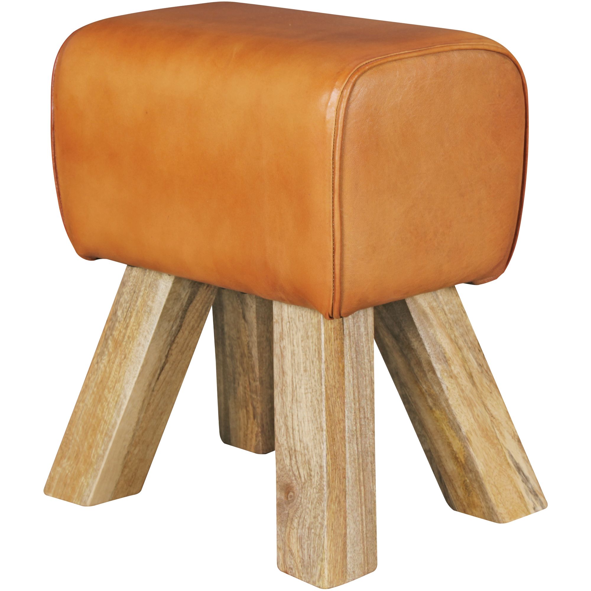 Sitzhocker Abisko Echtleder Braun 40 × 30 × 47 cm