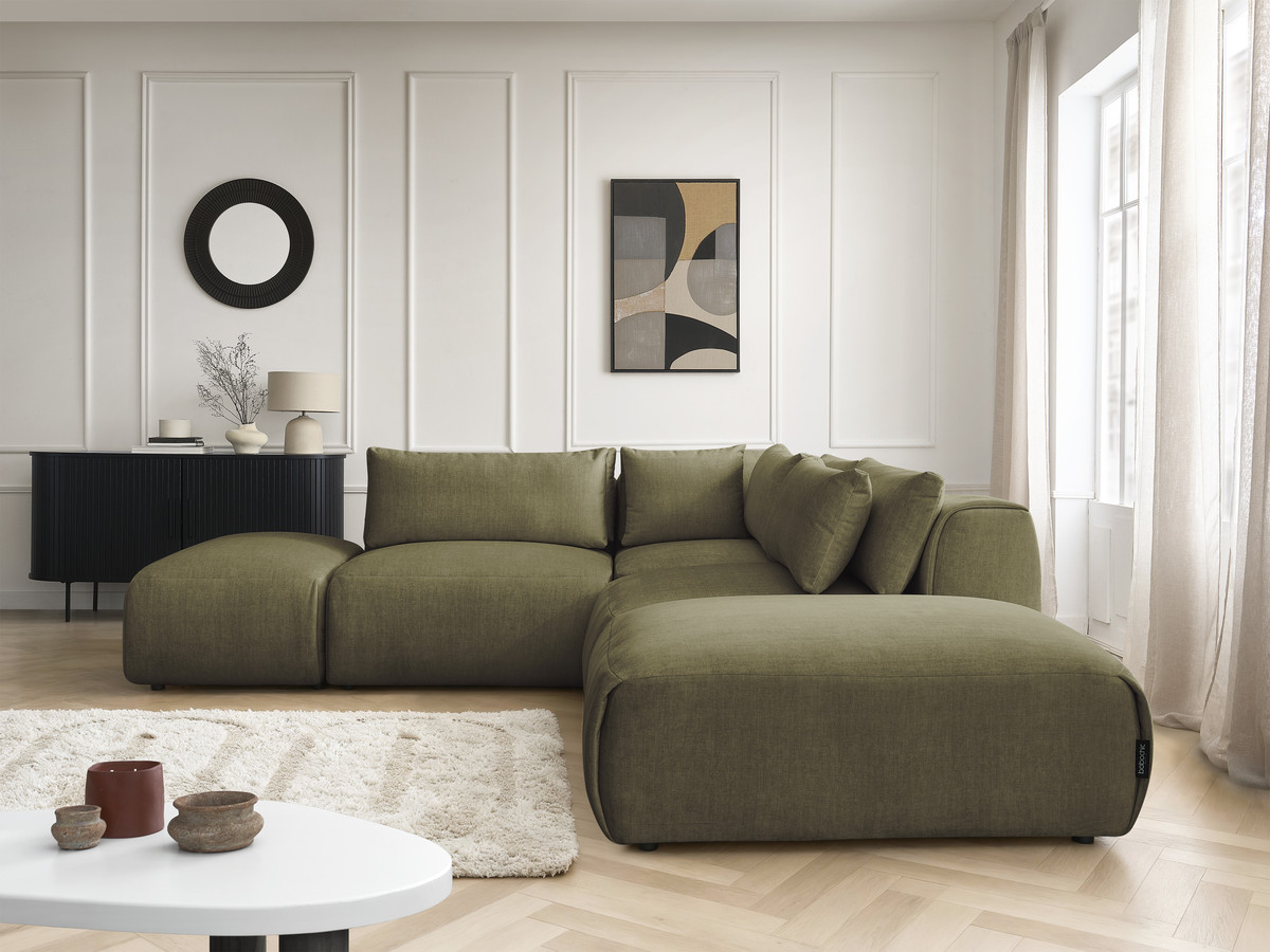 Bobochic Jana Ecksofa Samt Grün