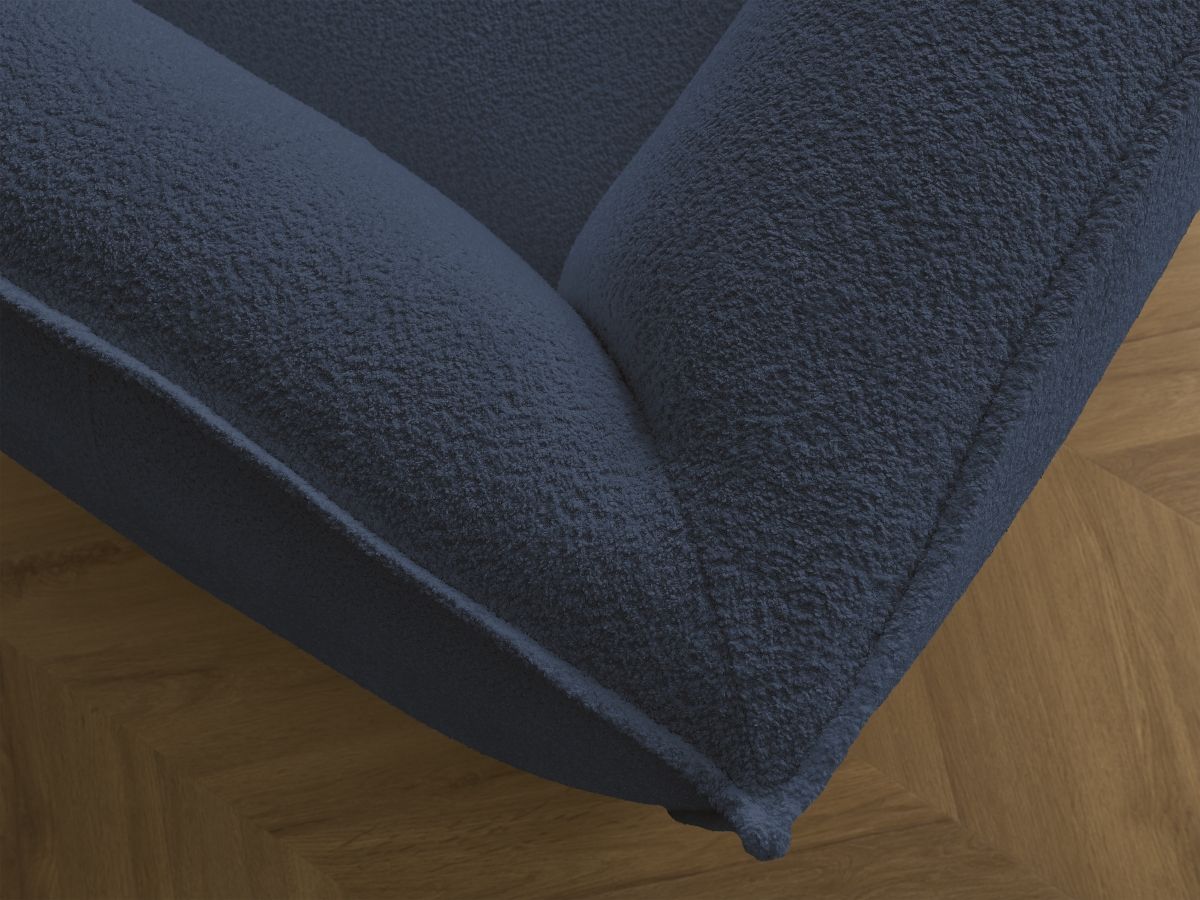 Bobochic Giorgia Sofa 3-Sitzer Bouclé-Stoff Dunkelblau