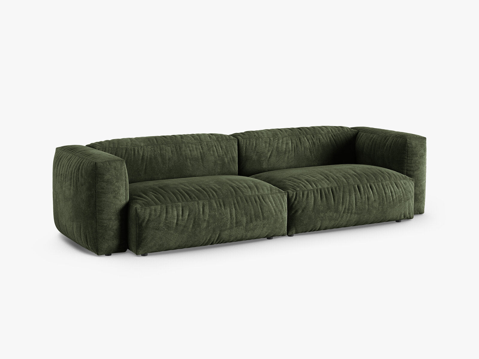 Micadoni Sofa Martina 4-Sitzer 90cm Sitztiefe Samt Vogue Grün