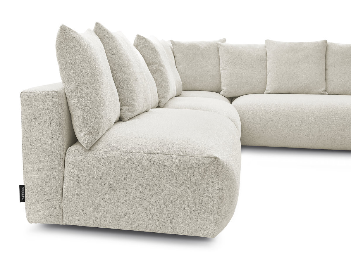 Bobochic Voltaire Ecksofa 322 × 268 cm Melange-Stoff Weiß Ecke rechts