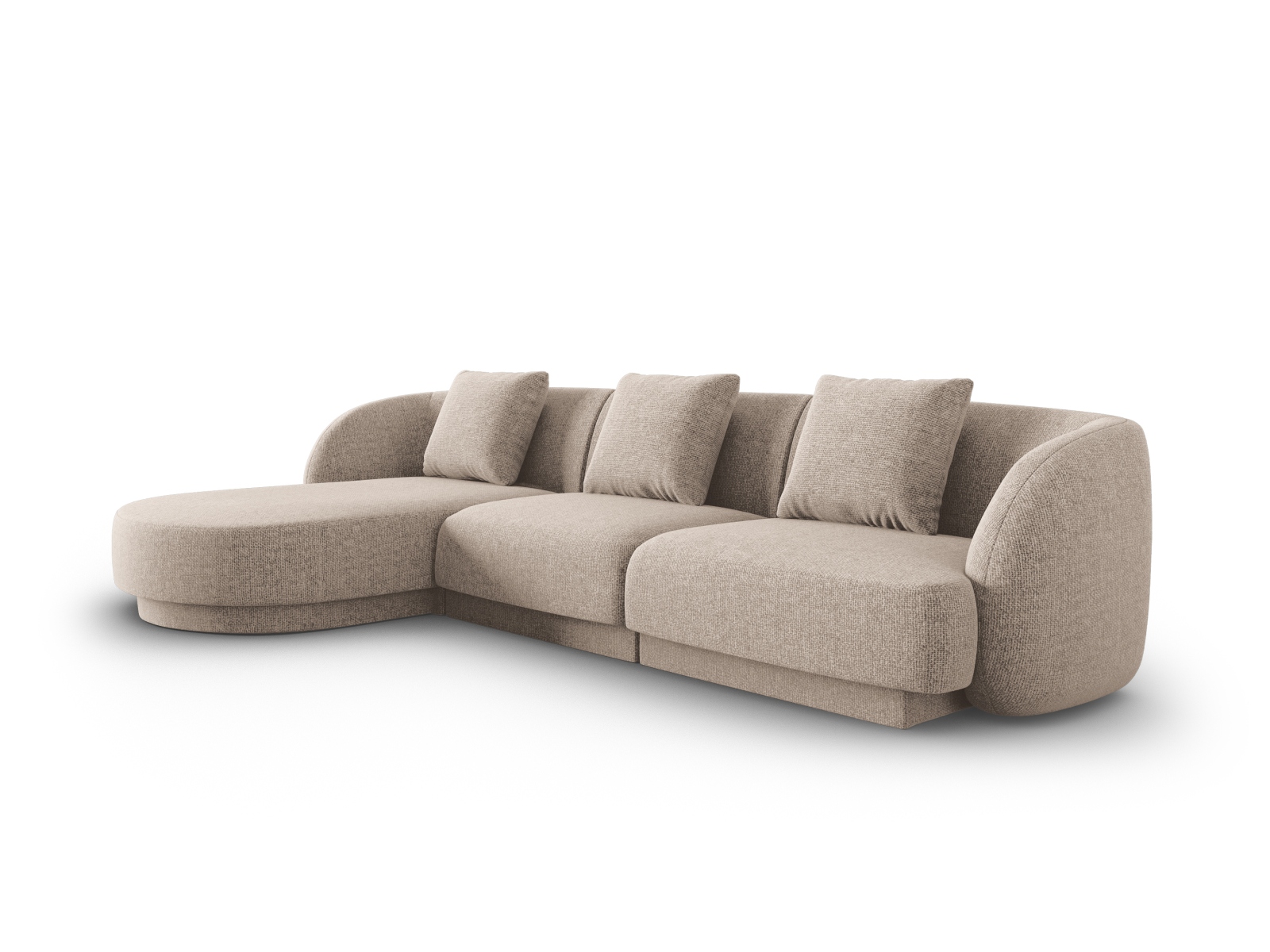 Cosmopolitan Design Ecksofa Tulum 4-Sitzer Chenille Eden Dunkelbeige Links