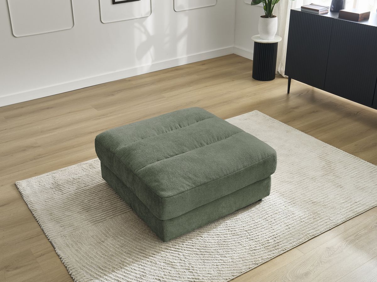 Bobochic Sierra Pouf Strukturstoff Dunkelgrün