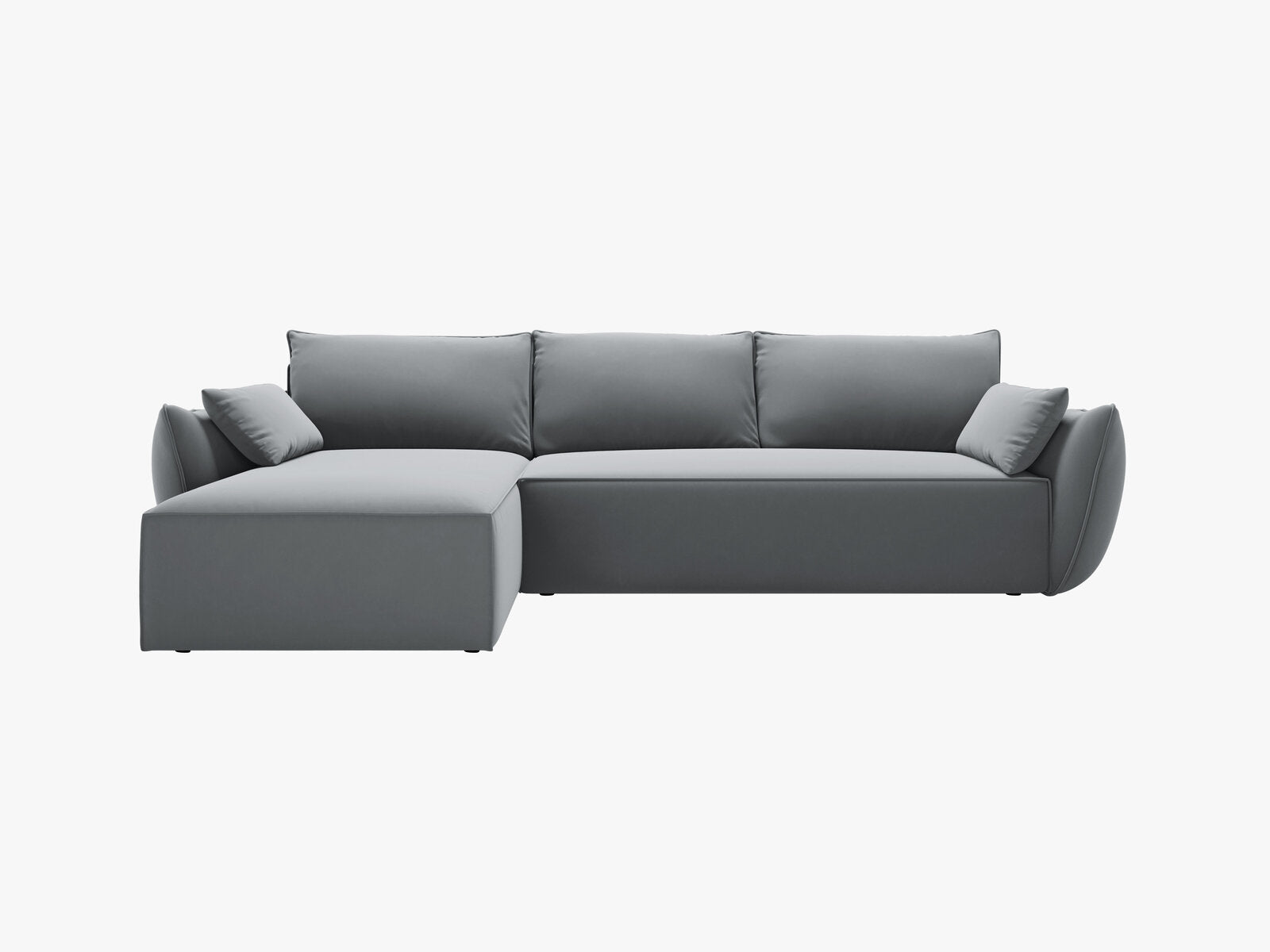 Micadoni Kaelle Ecksofa 4-Sitzer mit Schlaffunktion Links Samt Bluvel Grau