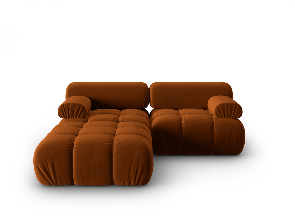 Cosmopolitan Design Modulares Ecksofa Cortina 3-Sitzer Samt Bluvel Terrakotta