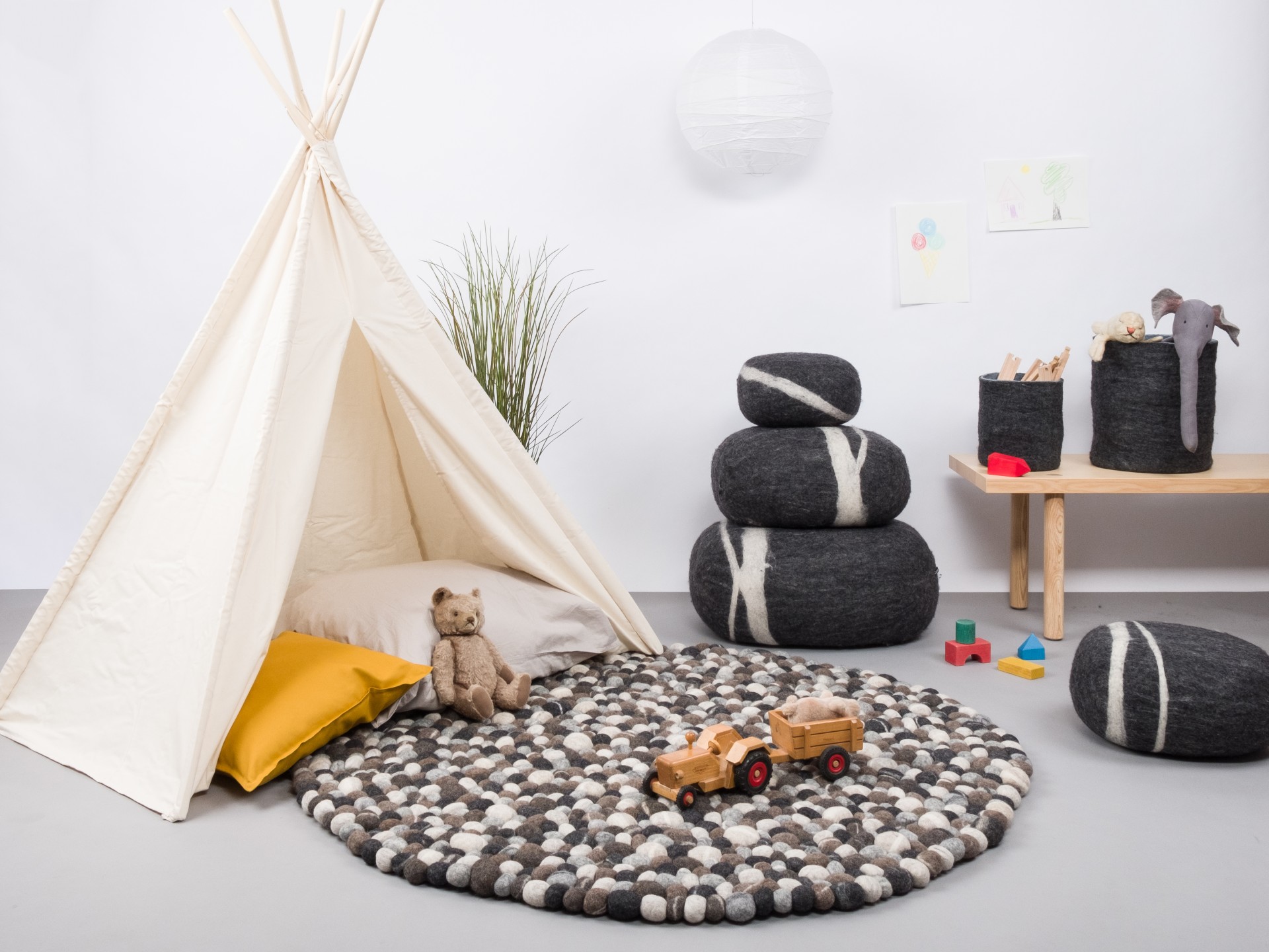 myfelt Hardy Filzkugelteppich - 70 cm