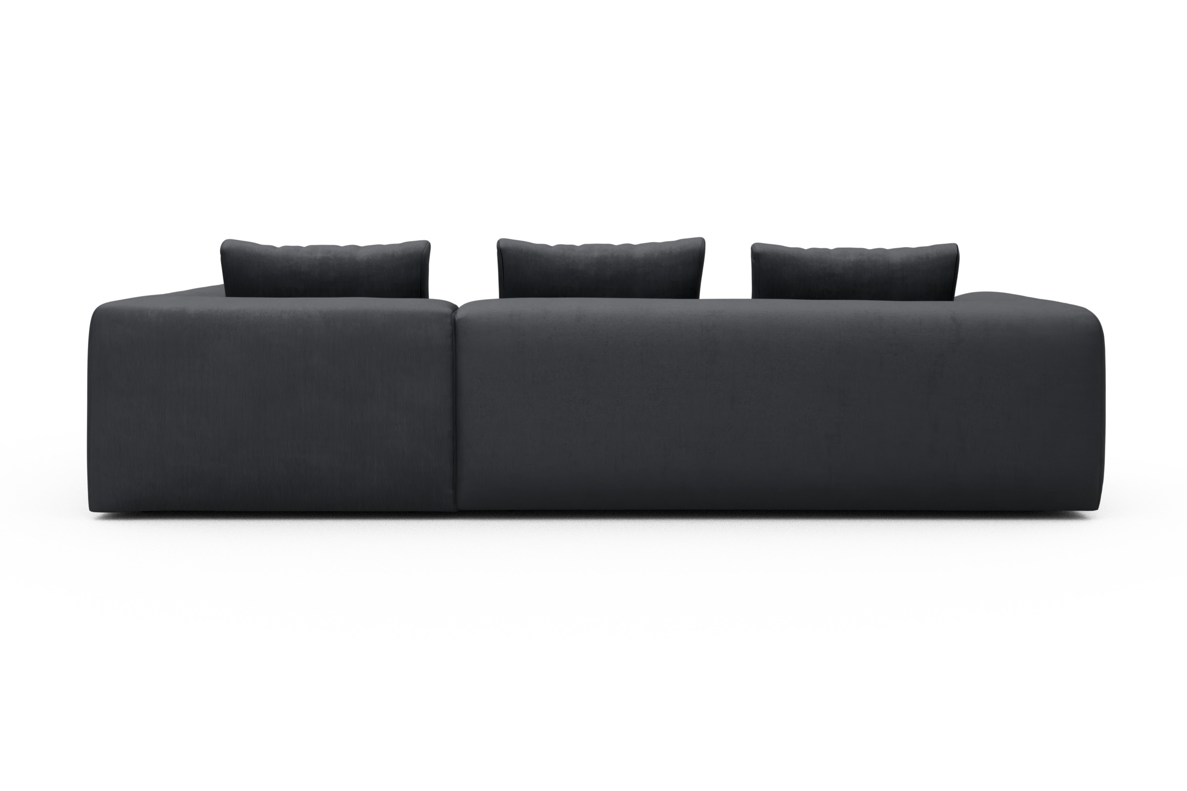 Ecksofa Fred Relax-Ecke rechts mit 2,5-Sitzer Cordufine-Slate-Grey