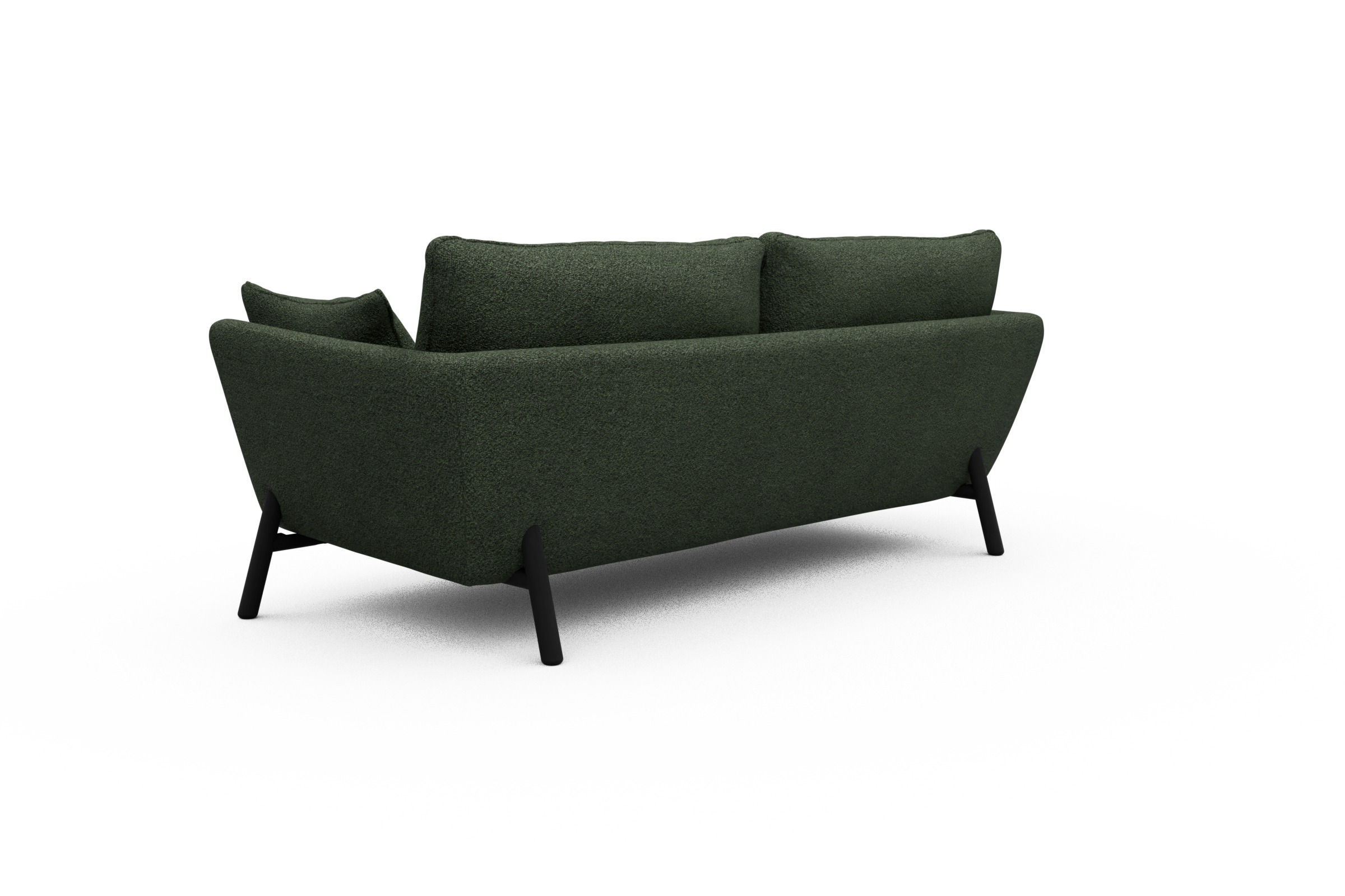 Sofa Emil 3-Sitzer Beinfarbe Eiche Schwarz Vanora-Deep-Green