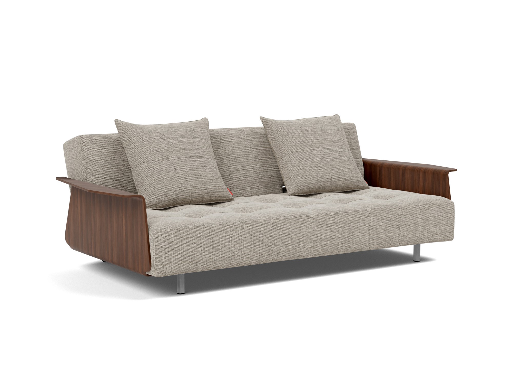 Schlafsofa Long Horn D.E.L. mit Armlehnen Strukturierter Stoff Kenya 579-Gravel