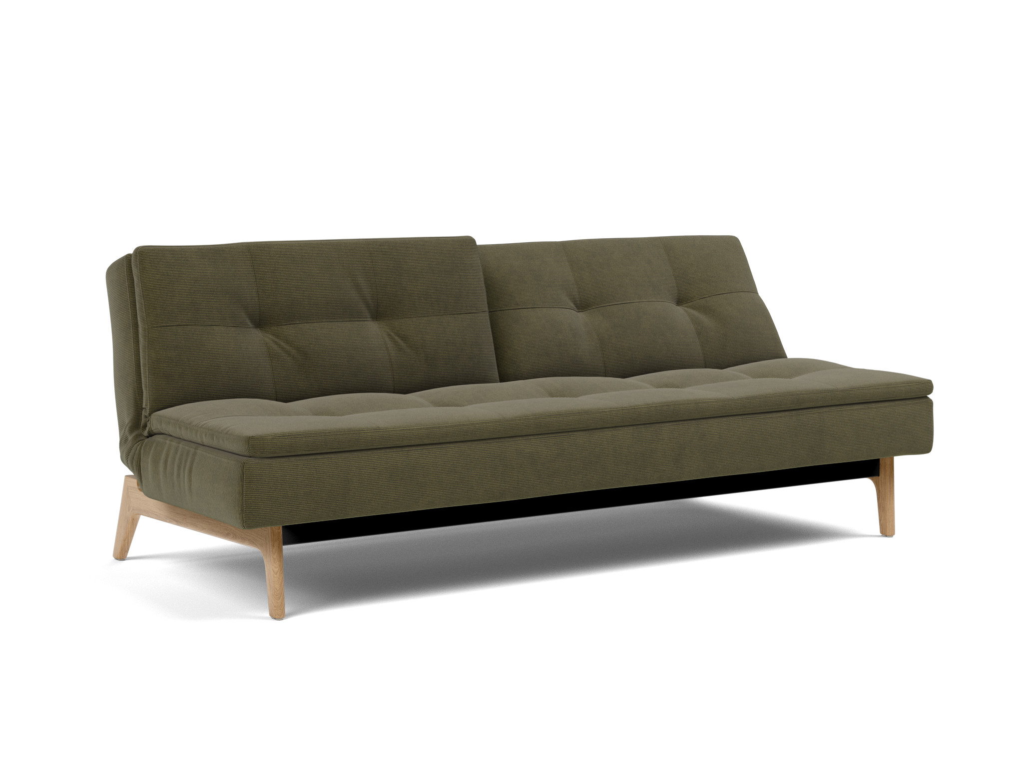 Schlafsofa Dublexo Kord Cordufine 316-Pine-Green Beine Eiche