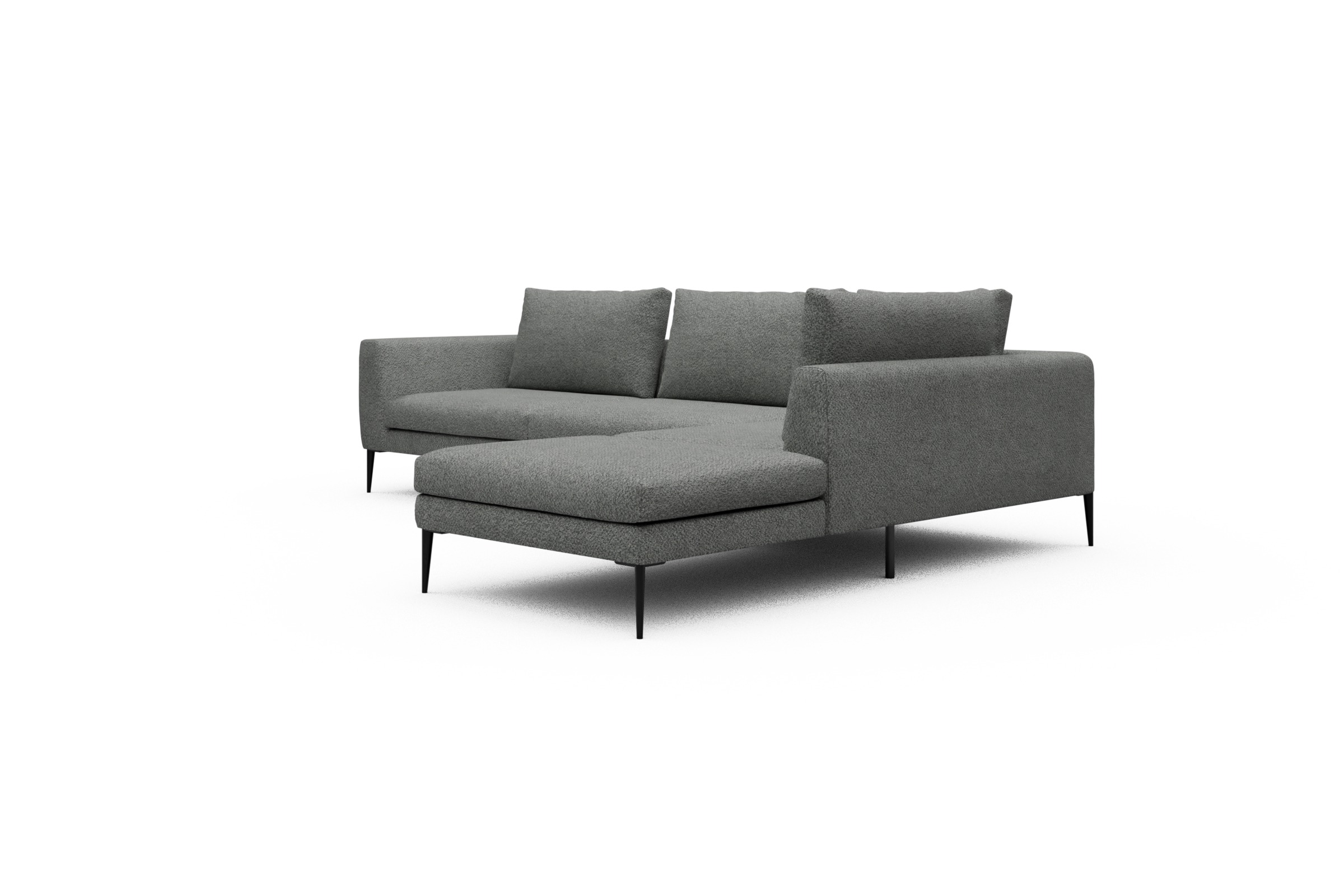 Ecksofa Paul Relax-Ecke links mit 3-Sitzer Vanora-Warm-Grey