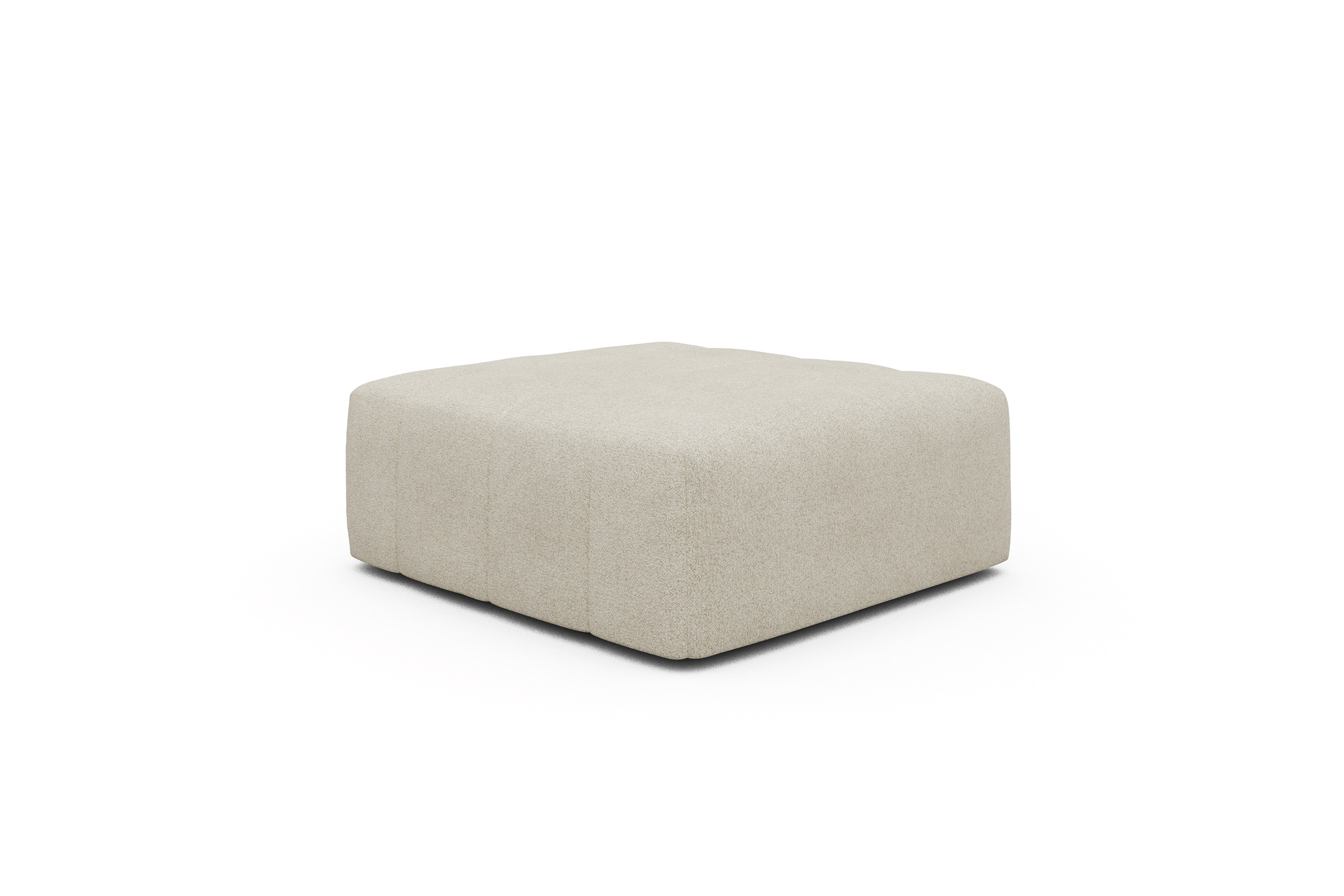 Sitzhocker Hugo Ottomane Boucle-Off-White