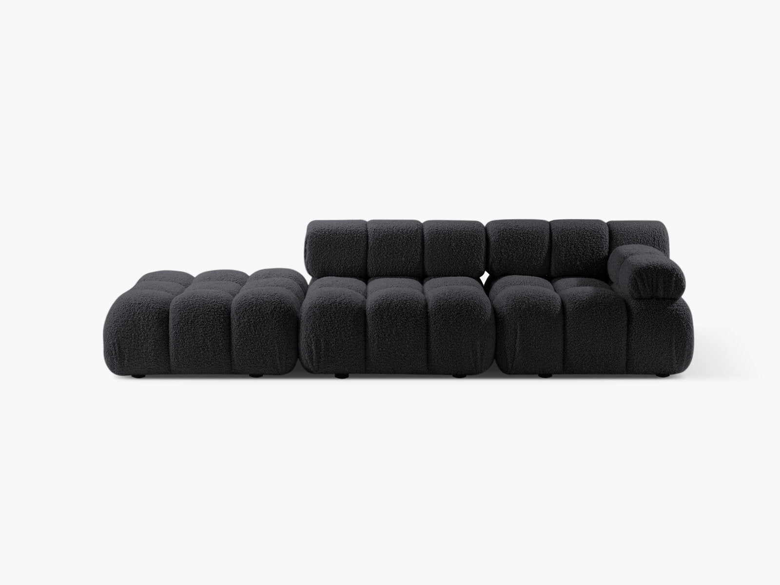 Micadoni Modulares Sofa Bellis 4-Sitzer Links Boucle Rolf Graphit