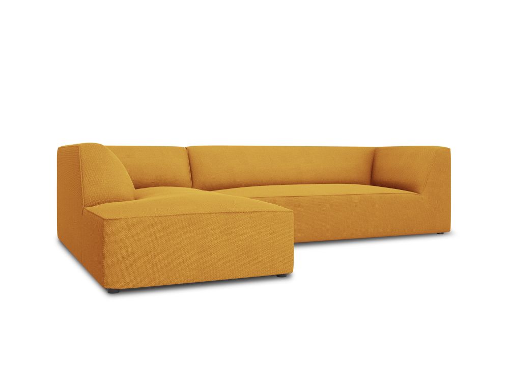 Cosmopolitan Design Ecksofa Siena 4-Sitzer Strukturierter Stoff Ottawa Gelb Links