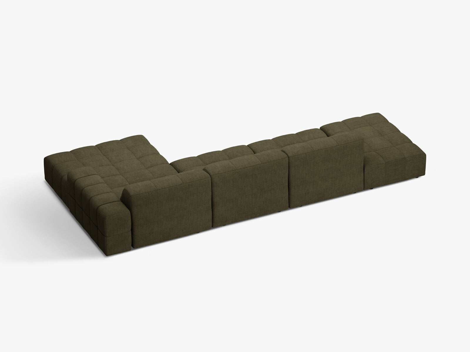 Micadoni Ecksofa Jennifer 5-Sitzer Rechts Chenille Eden Grün
