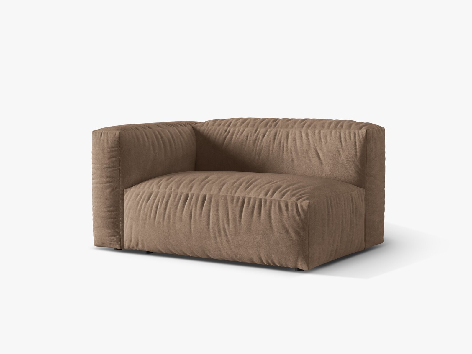 Micadoni Eckmodul Martina 1-Sitzer Groß Links Samt Vogue Dunkelbeige