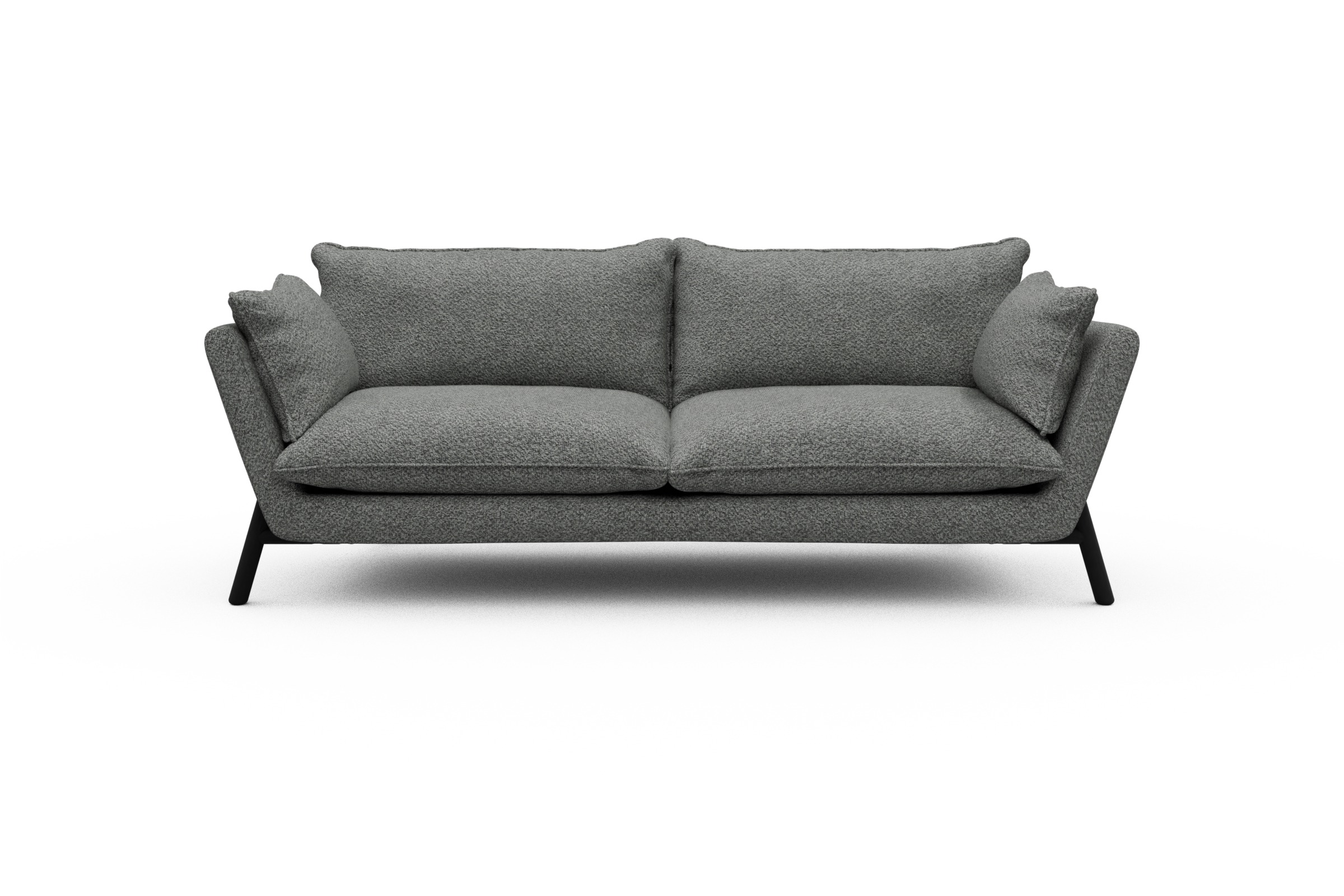 Skandi Home Sofa Emil PREMIUM 3-Sitzer Beinfarbe Eiche Schwarz Vanora-Warm-Grey moebelfaktor
