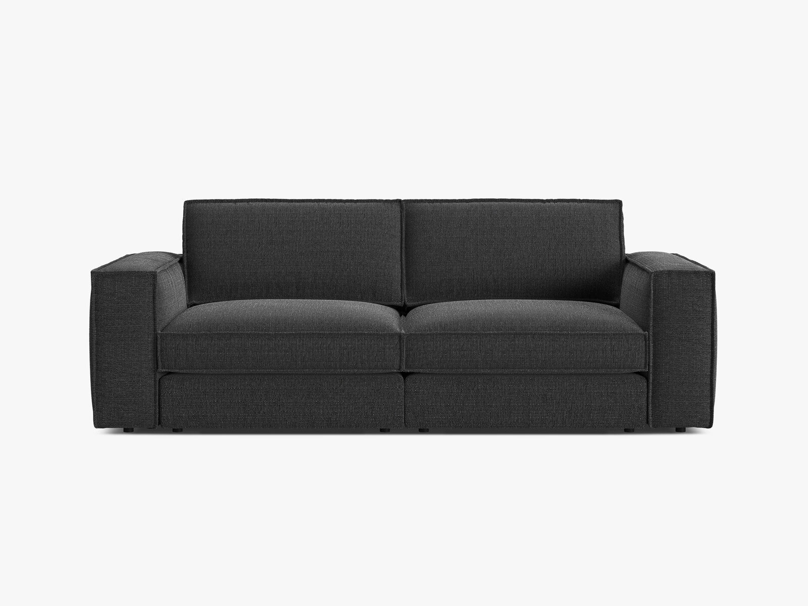Micadoni modulares Sofa Pola 3-Sitzer Strukturierter Stoff Babel Schwarz