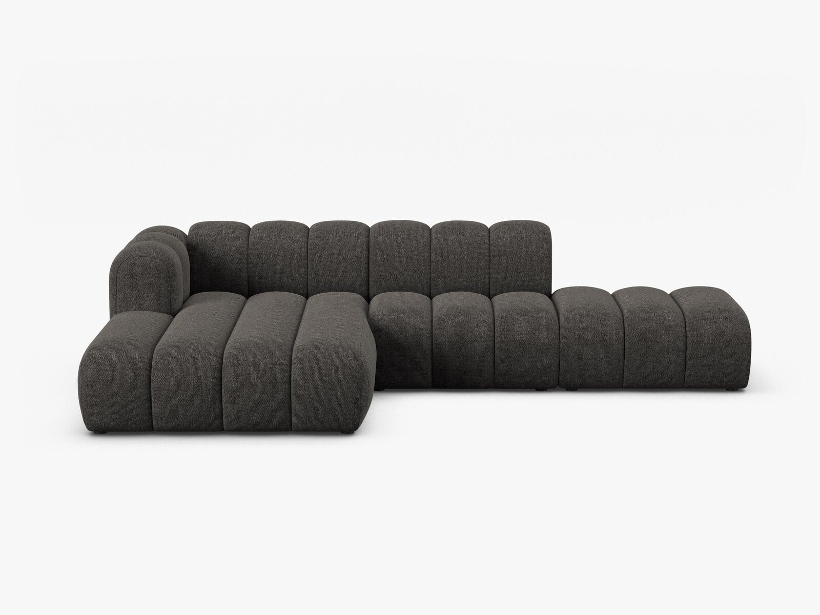 Micadoni Modulares Ecksofa offen Lupine 5-Sitzer Links Chenille Eden Dunkelgrau