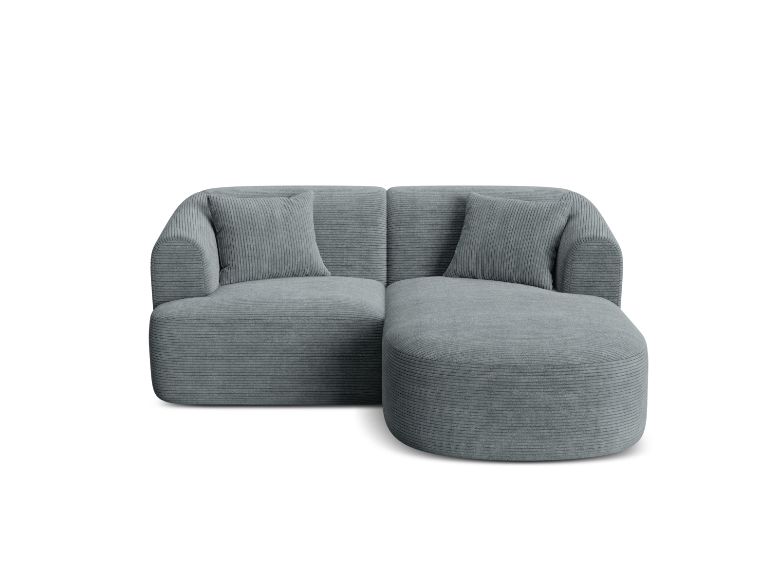 Cosmopolitan Design Ecksofa Campi 3-Sitzer Kord Lincoln D Dunkelgrau Melange Rechts