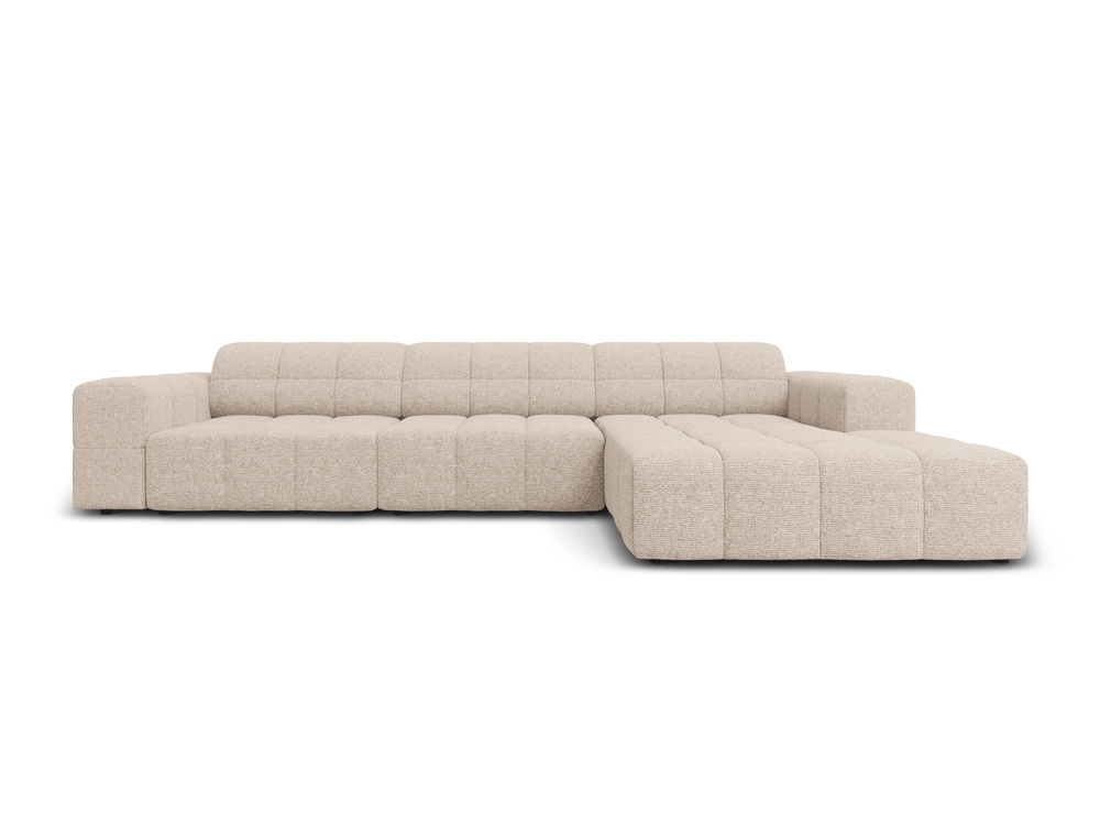 Cosmopolitan Design Ecksofa Chicago 4-Sitzer Chenille Haga Beige Rechts