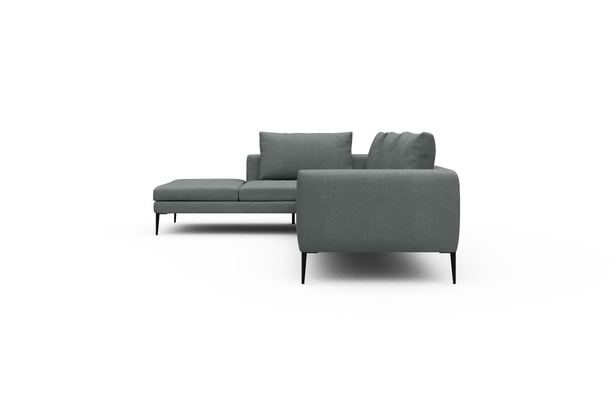 Ecksofa Paul Relax-Ecke rechts mit 3-Sitzer Denari-Soft-Grey