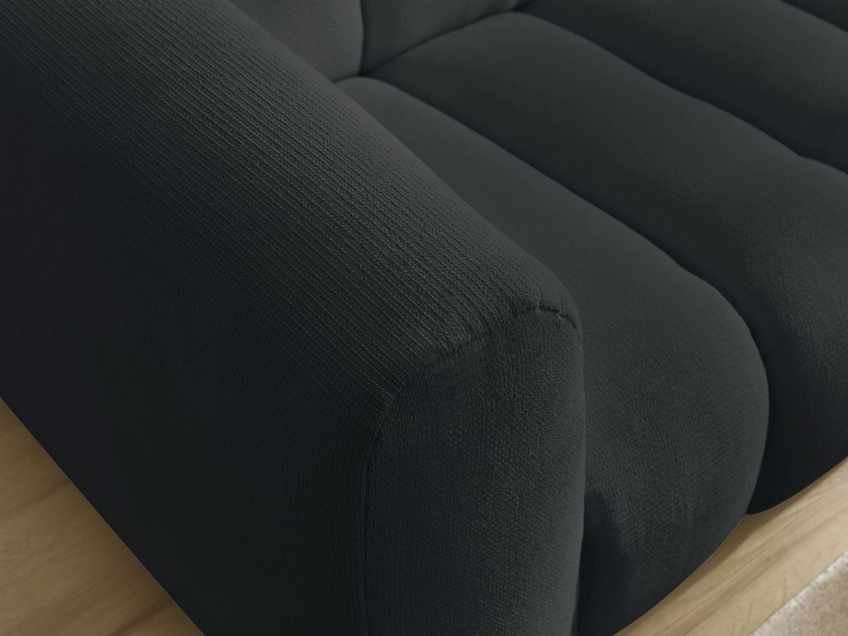 Bobochic Talia Sofa 3-Sitzer Melange-Stoff Schwarz