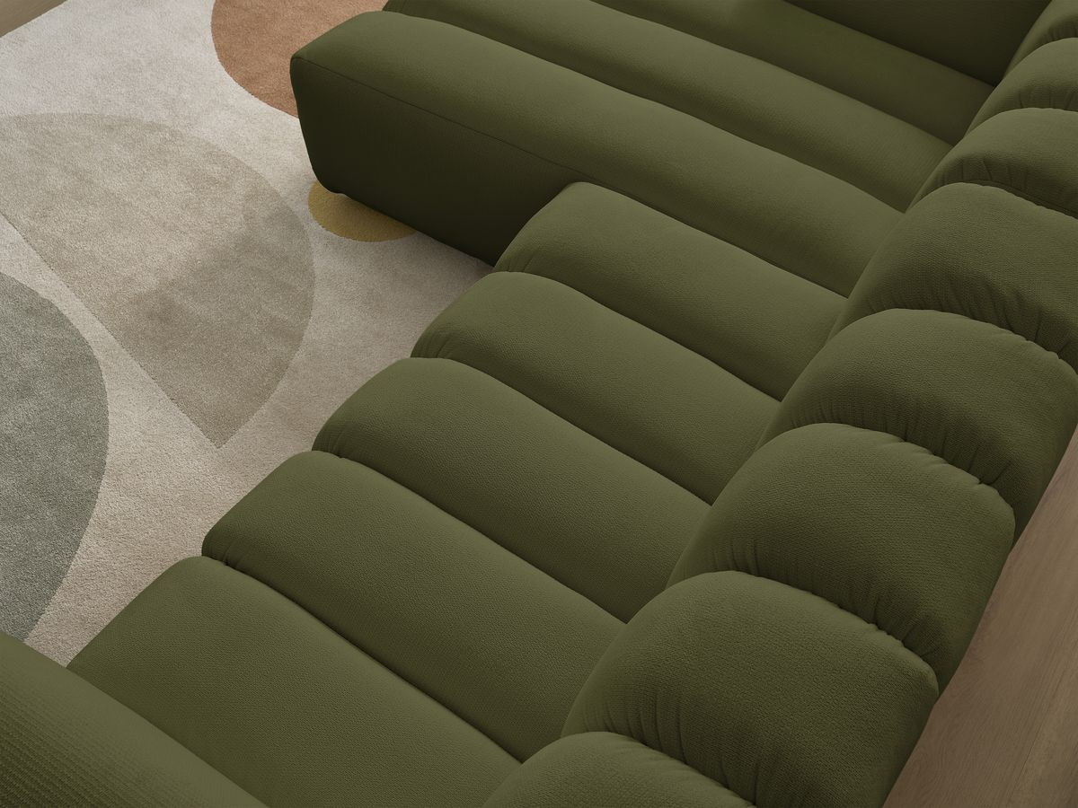 Bobochic Talia Ecksofa Melange-Stoff Grün Ecke links