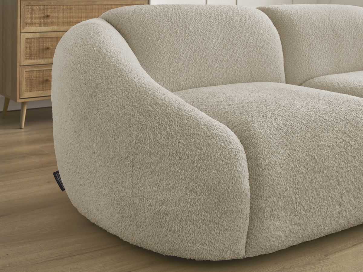 Bobochic Tina Sofa 2-Sitzer Bouclé-Stoff Beige