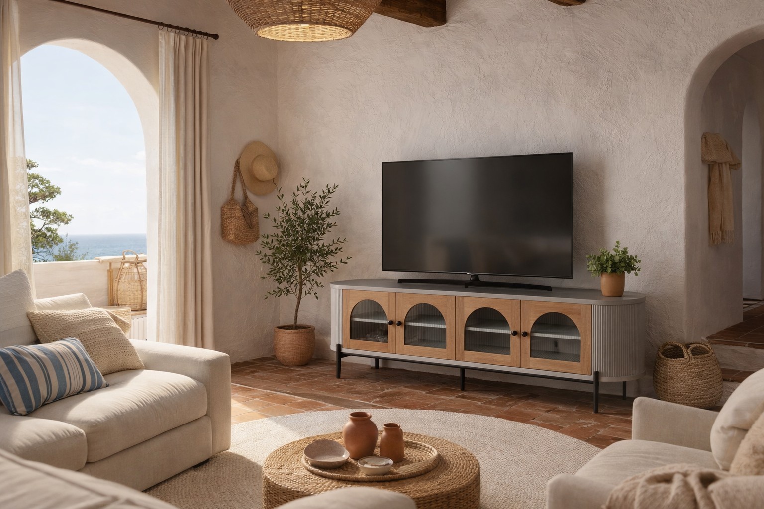 Livin Hill TV-Kommode Stilig 200 × 40 × 60 cm Hellgrau