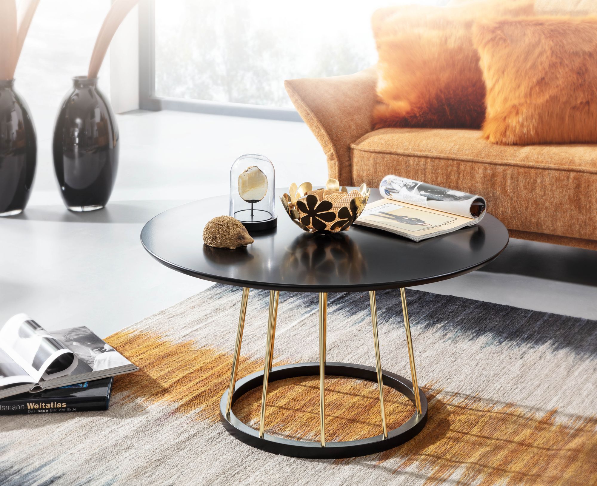 Couchtisch Brekke Schwarz Ø 80 × H 42 cm