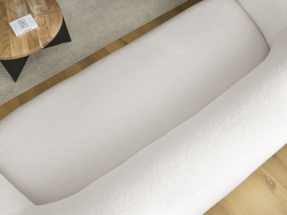 Bobochic Elina Sofa 3-Sitzer Bouclé-Stoff Weiß
