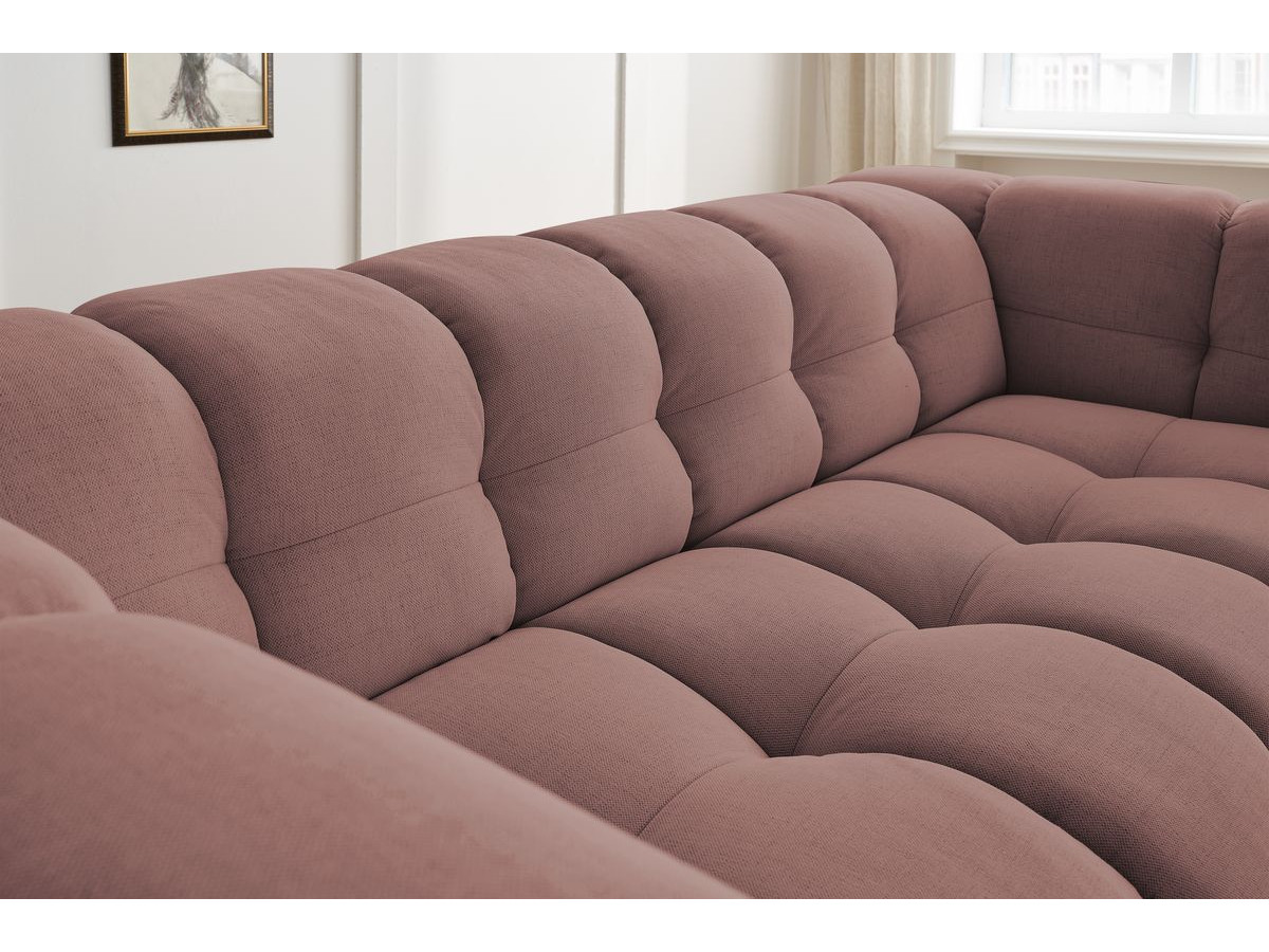 Bobochic Cloud Sofa 4-Sitzer mit Pouf Stoff Rosa