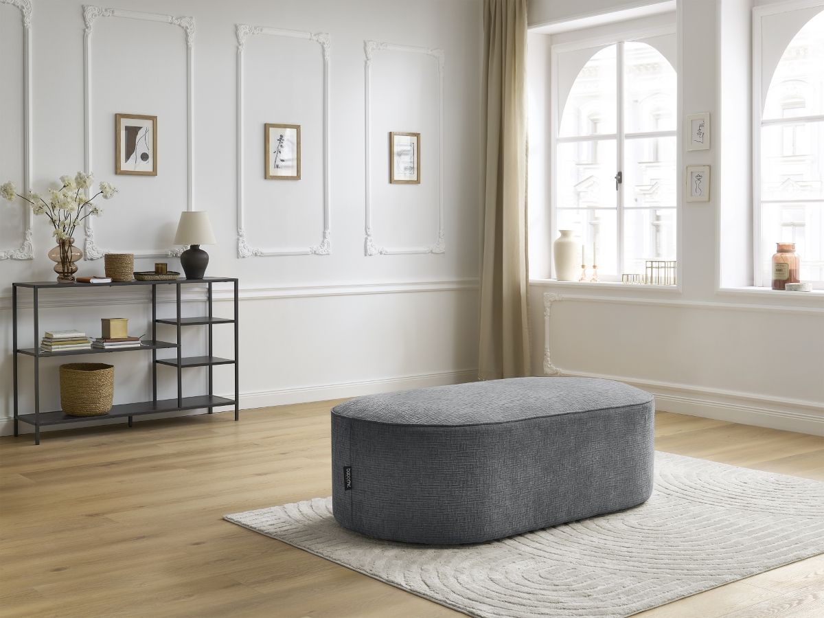 Bobochic Rousseau Pouf Strukturstoff Dunkelgrau