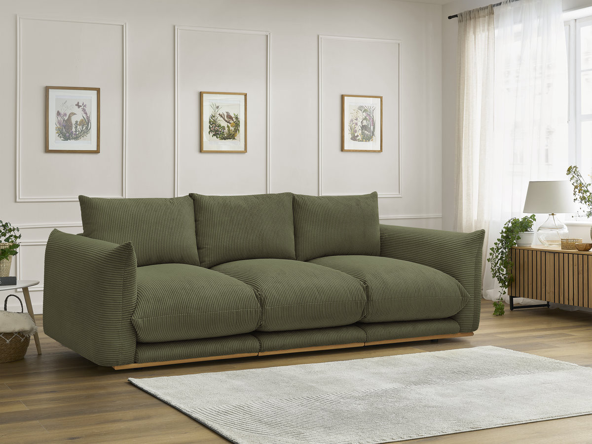 Bobochic Ernest Sofa 3-Sitzer 266 × 106 cm Cordsamt Grün