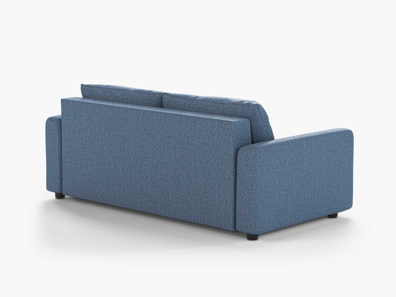 Micadoni Sofa mit Schlaffunktion David 3-Sitzer Strukturierter Stoff Babel Dunkelblau