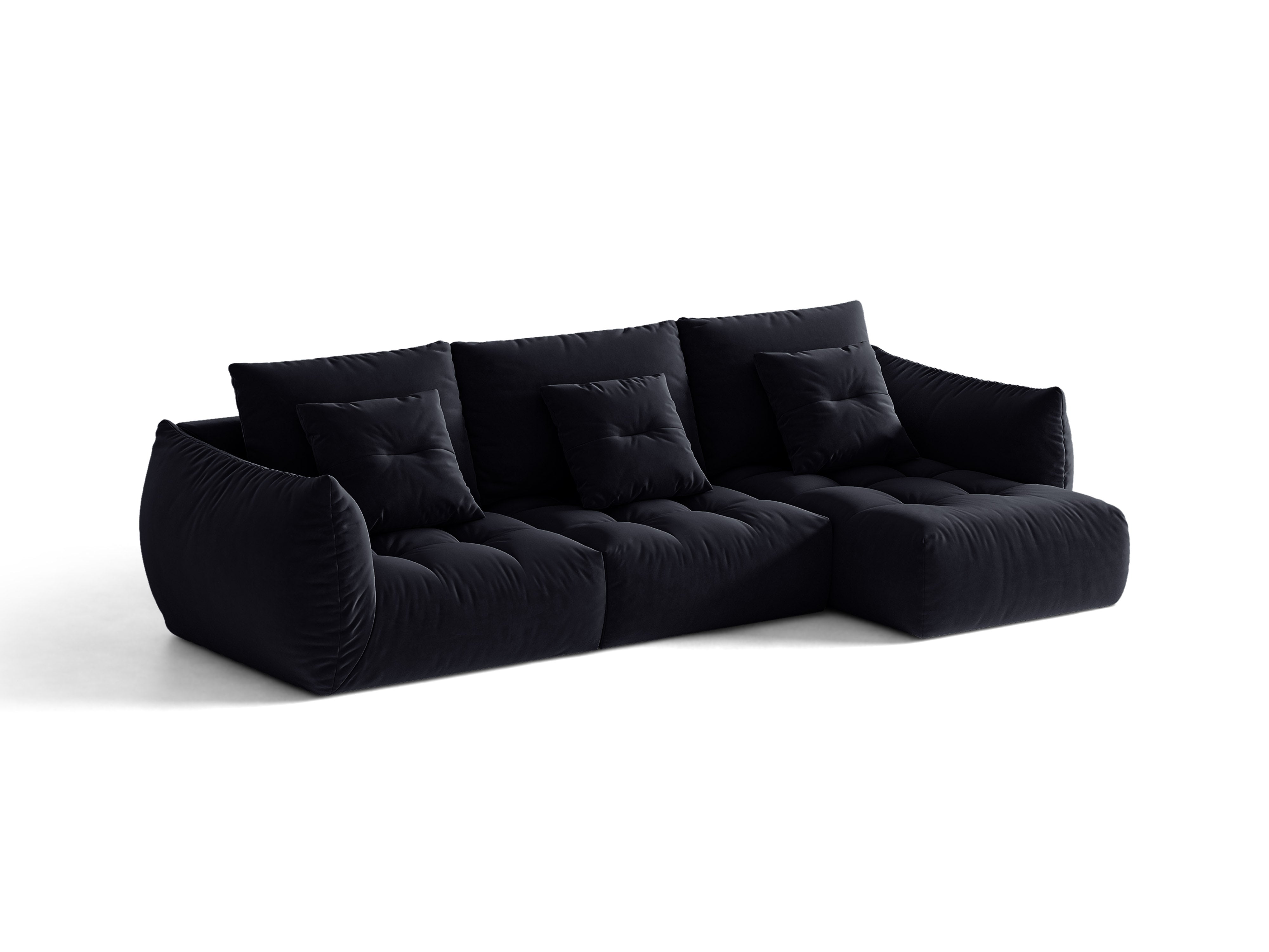Micadoni Bloom Ecksofa 6-Sitzer Rechts Samt Casino Pastellblau