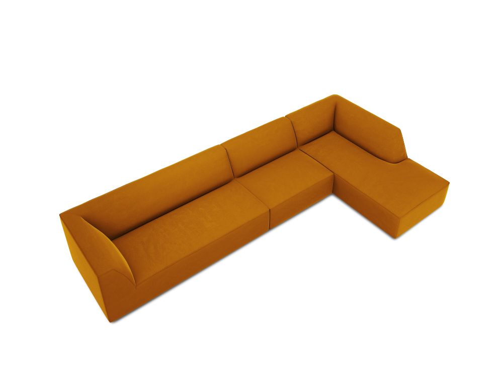 Cosmopolitan Design Ecksofa Siena 5-Sitzer Samt Salvador Gelb Rechts