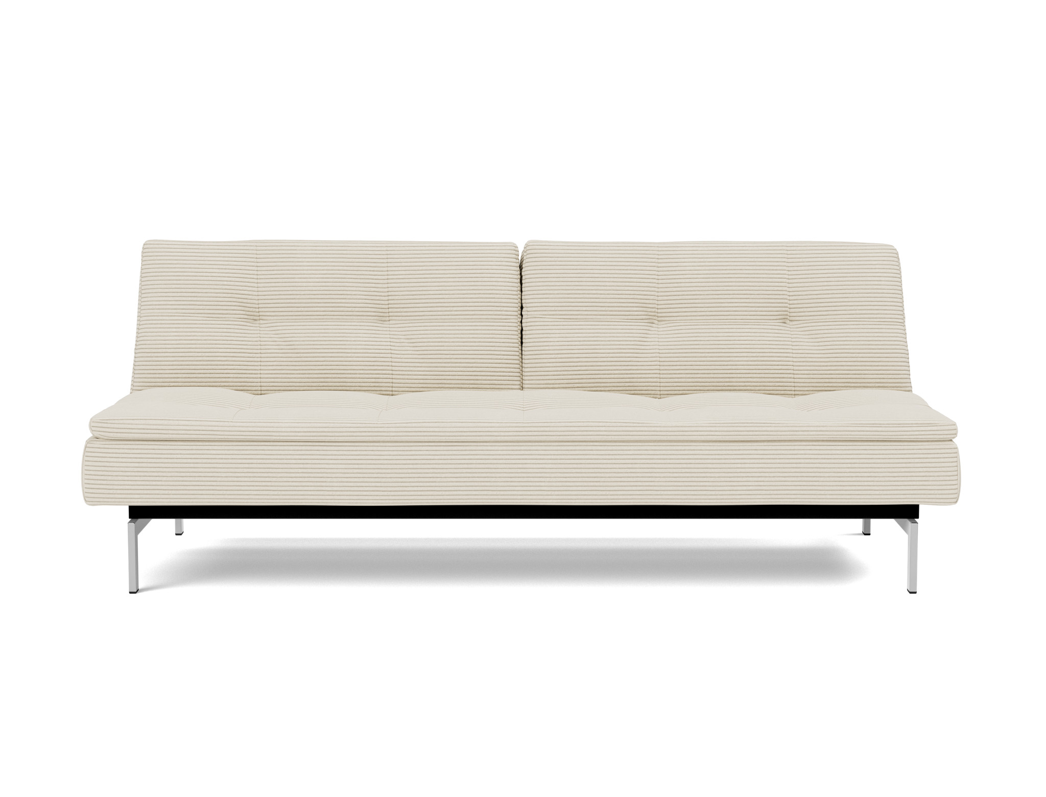 Schlafsofa Dublexo Kord Corduroy 594-Ivory Beine Chrom