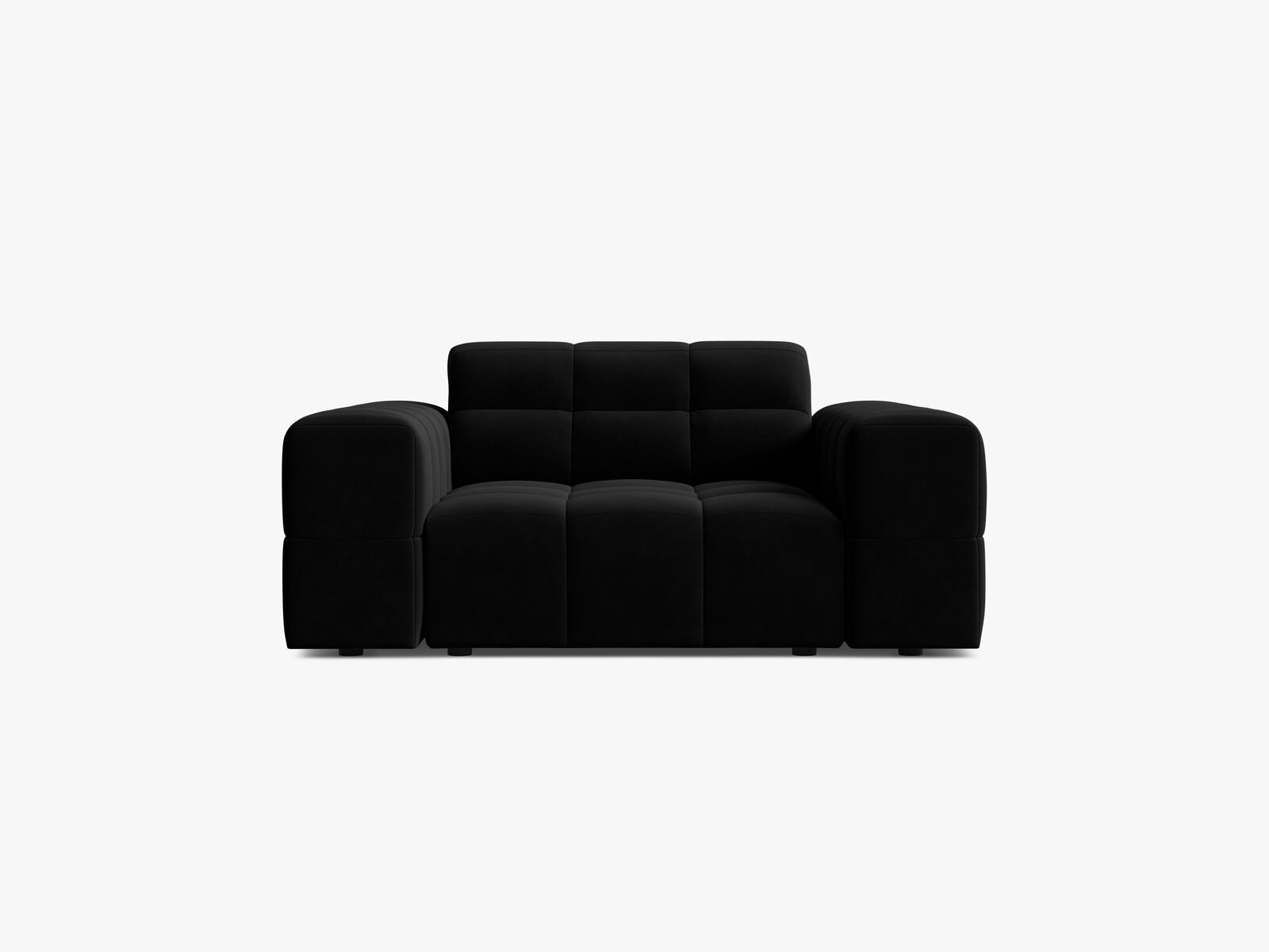 Micadoni Sessel Jennifer 1-Sitzer Samt Bluvel Schwarz