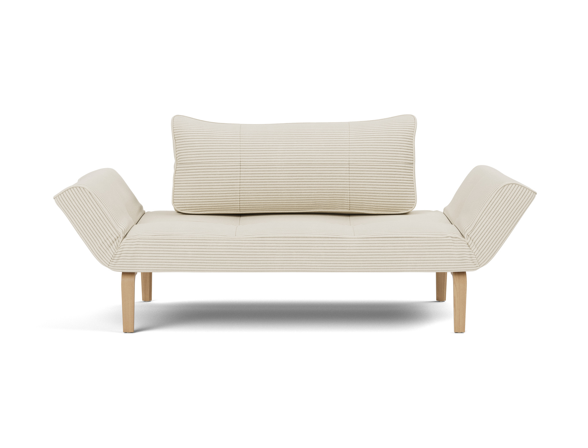 Tagesbett Zeal Kord Corduroy 594-Ivory Beine Bow Eiche